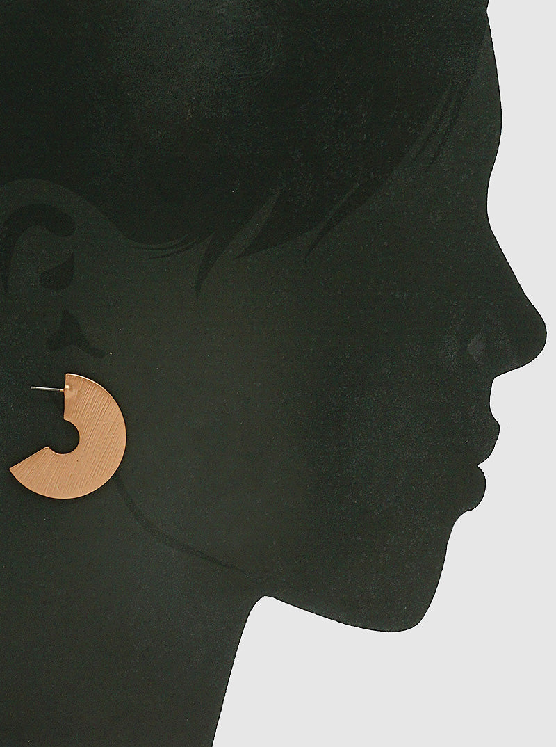 40mm Brushed-Texture Push-Back Hoop Earrings