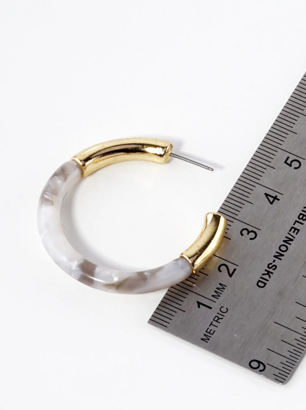 40mm Circular Acetate Hoop Earrings With Gold Accents