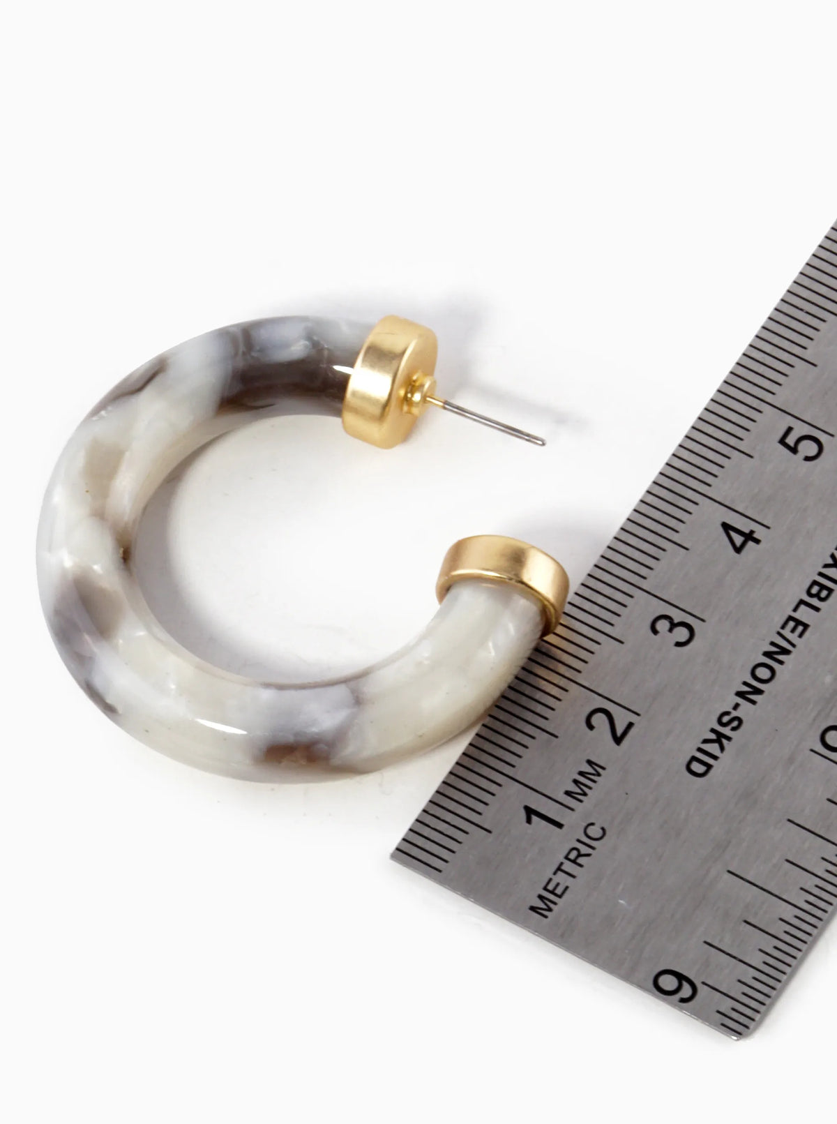 40mm Circular Acetate Hoop Earrings With Metal Accents