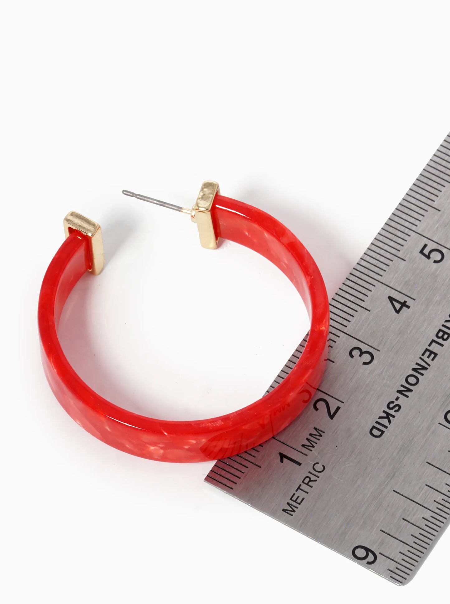 40mm Flat Wide Acetate Open Hoop Earrings