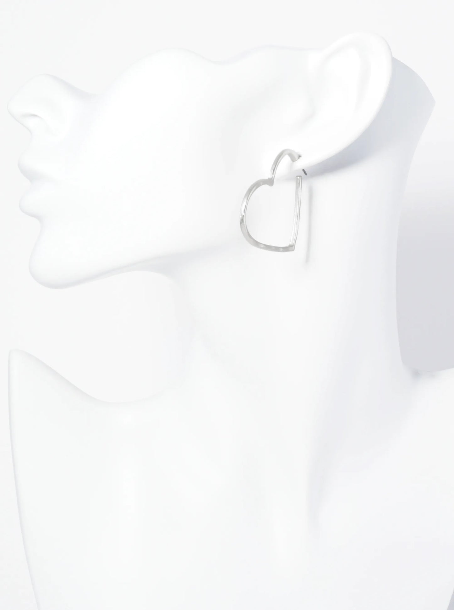 40mm Hammered Heart Hoop Earrings