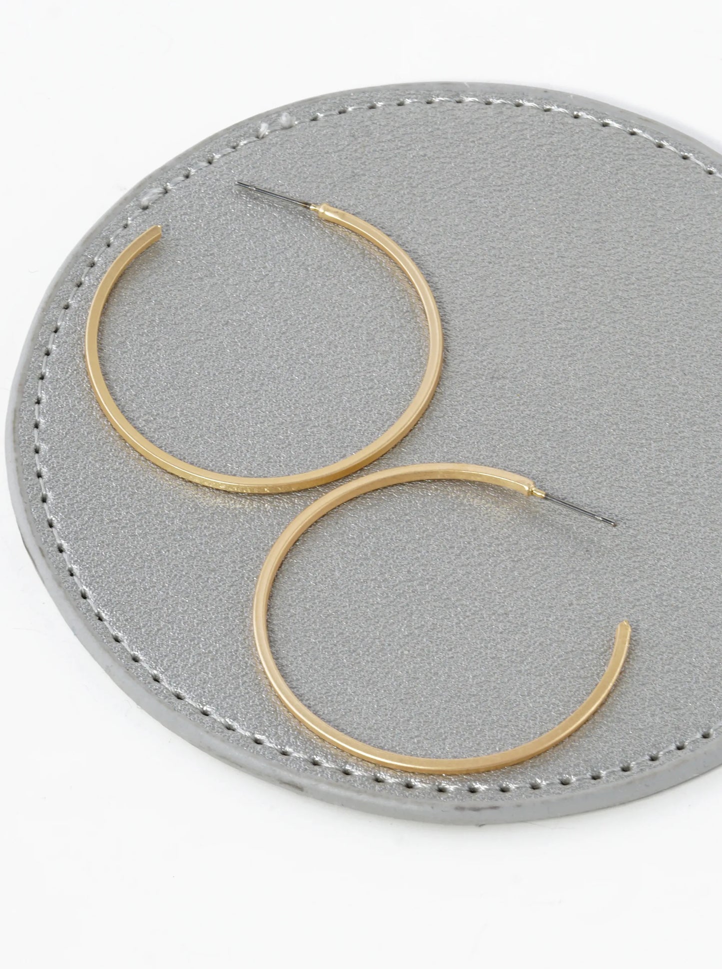 40mm Lightweight Brass Skinny Open Hoop Earrings