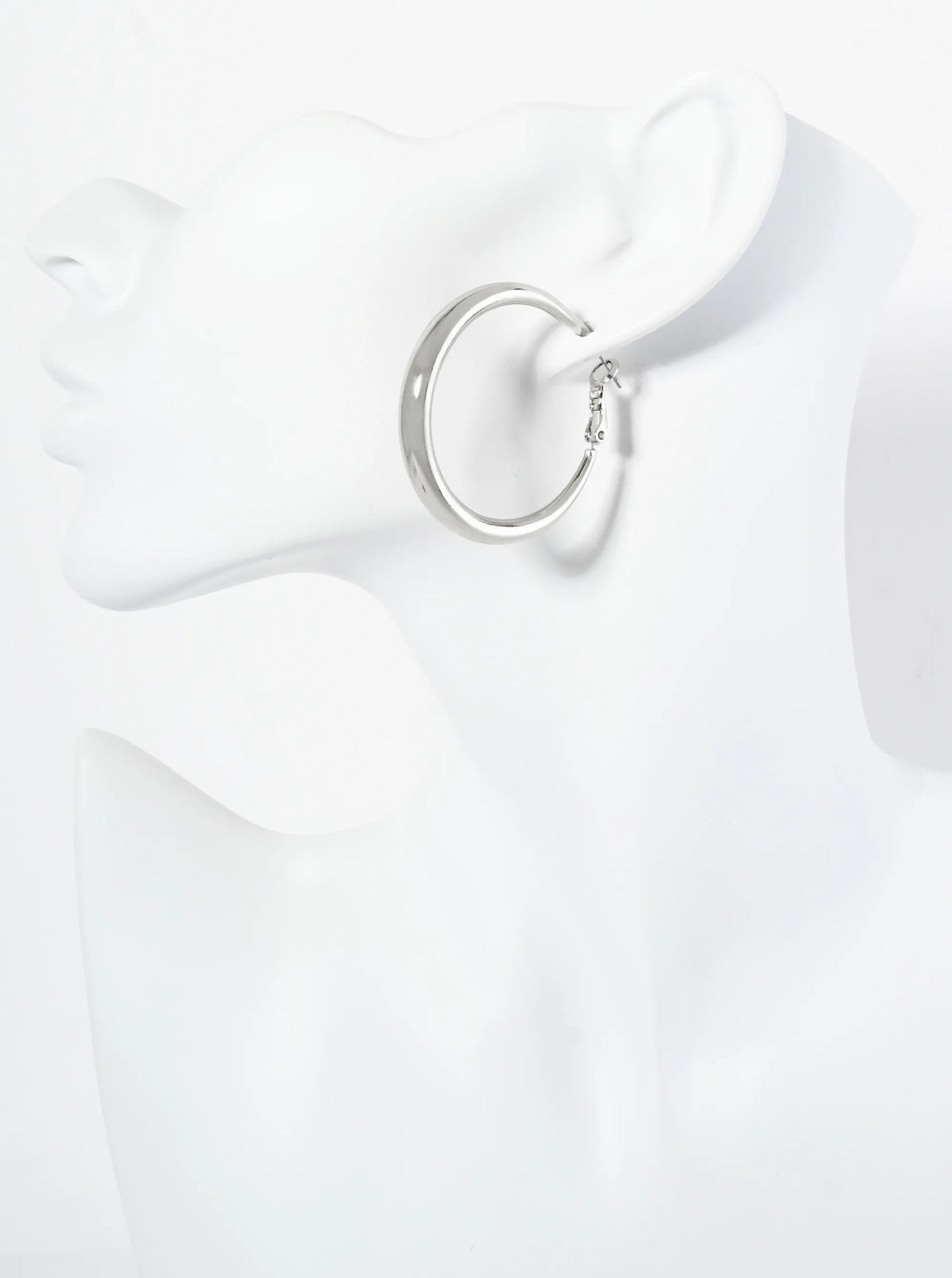 40mm Polished 14K-Gold-Dipped Tapered Classic Hoop Earrings