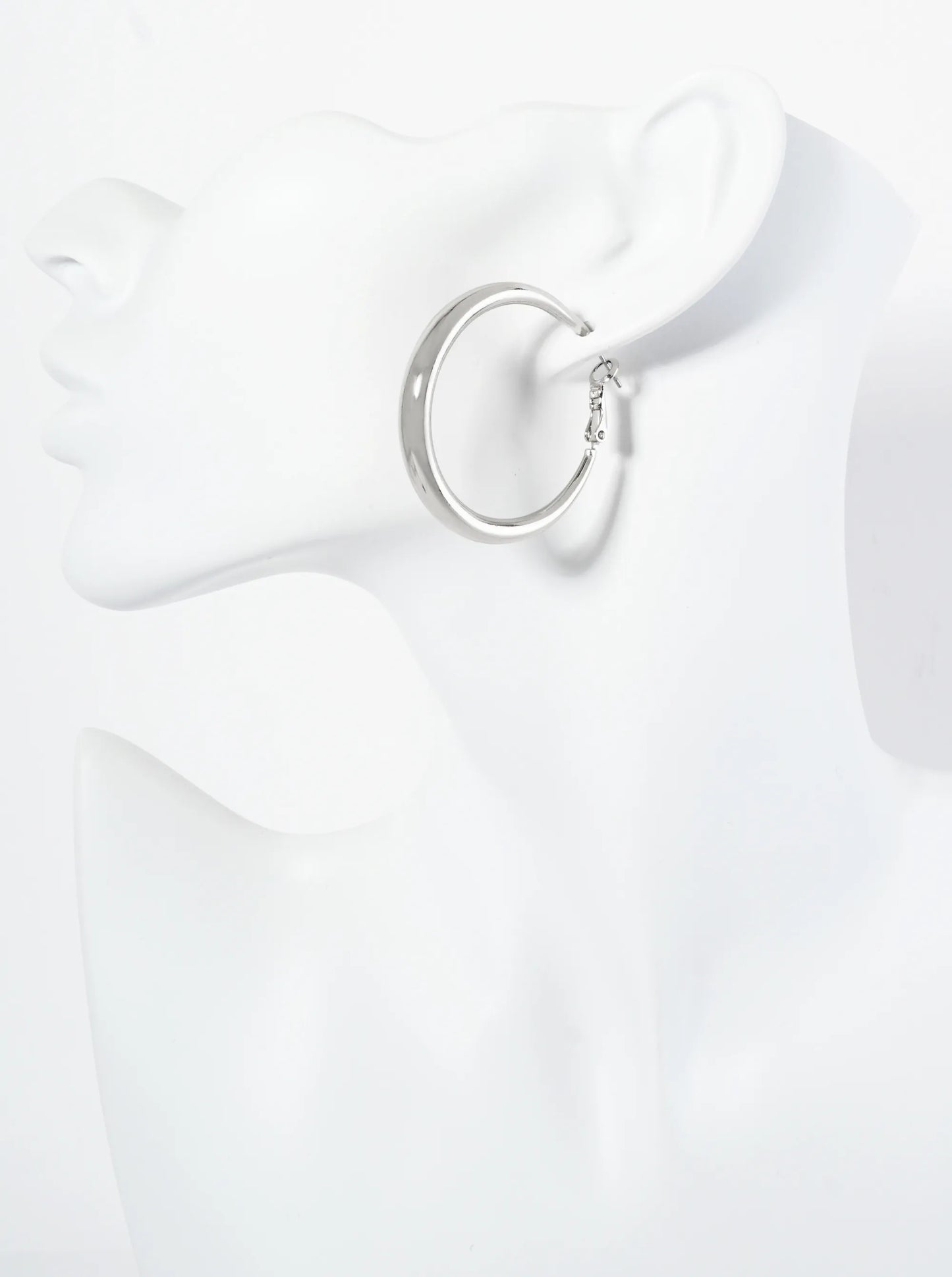40mm Polished 14K-Gold-Dipped Tapered Classic Hoop Earrings