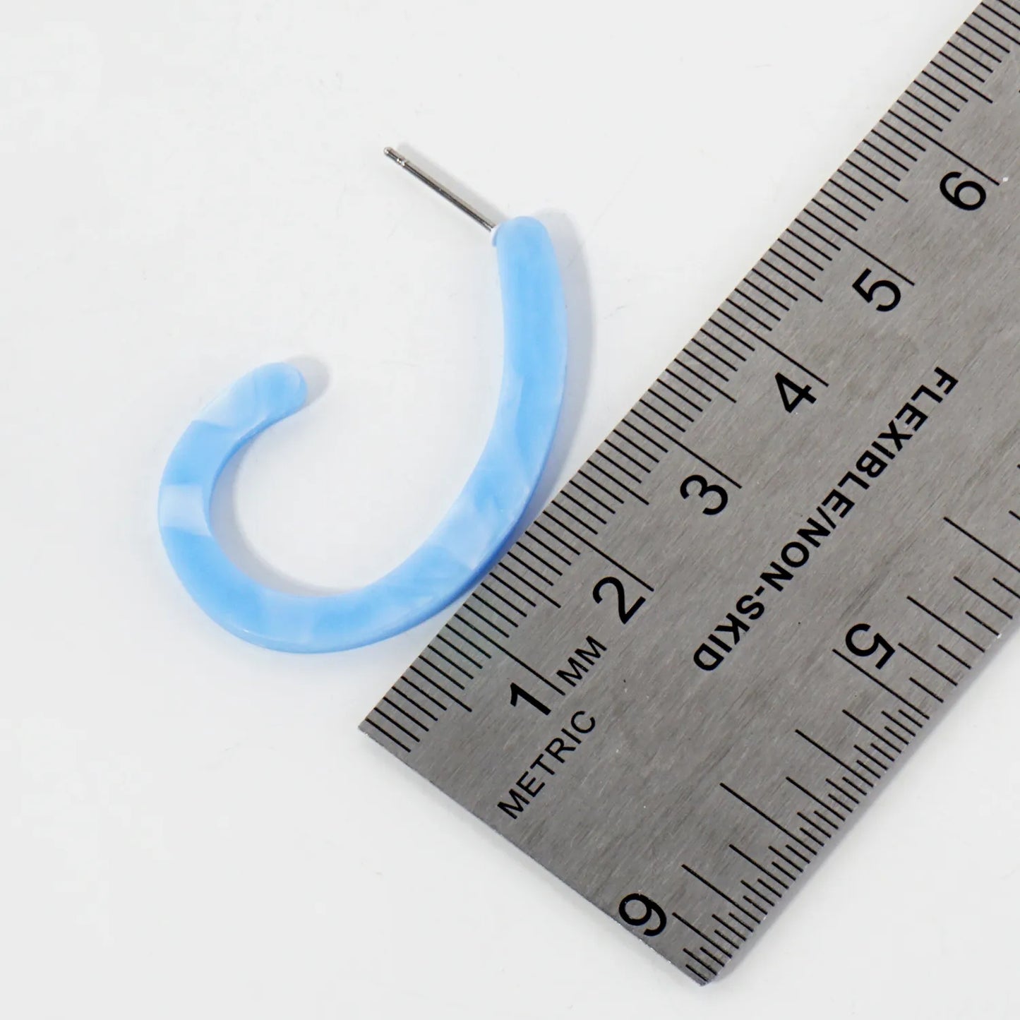 40mm Teardrop Shaped Resin Open Hoop Earrings