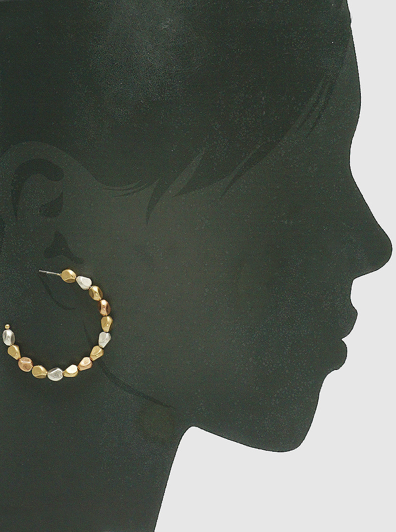45MM BEAD OPEN ROUND HOOP EARRINGS