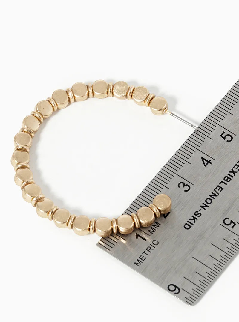 45mm Metallic Beads Hoop Earrings