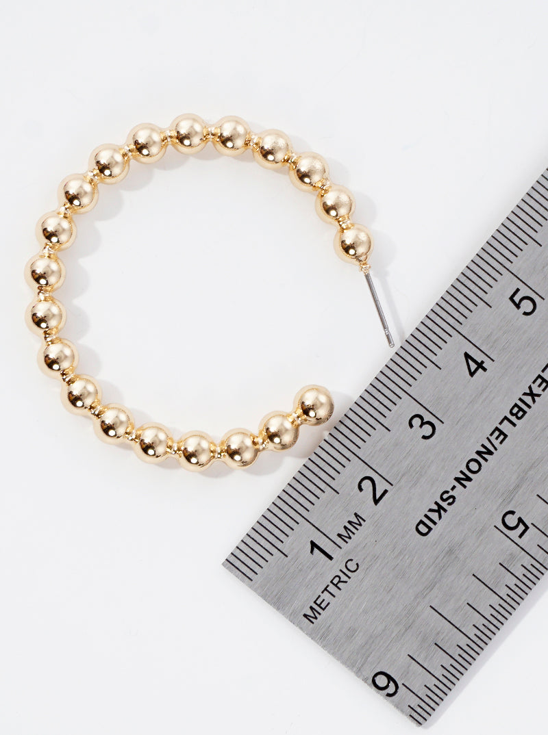 45mm Metal Ball Hoop Earrings