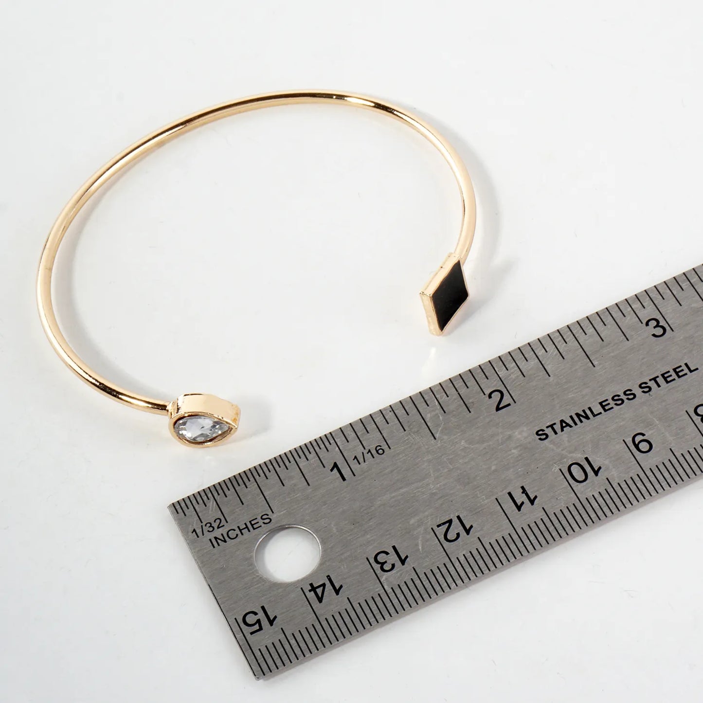 4PC-Set Polished Metal Brushed-Texture Star Charm Chain Tennis Open Cuff Bracelet
