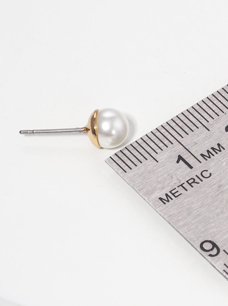 4mm Glass Pearl Post Stud Earrings