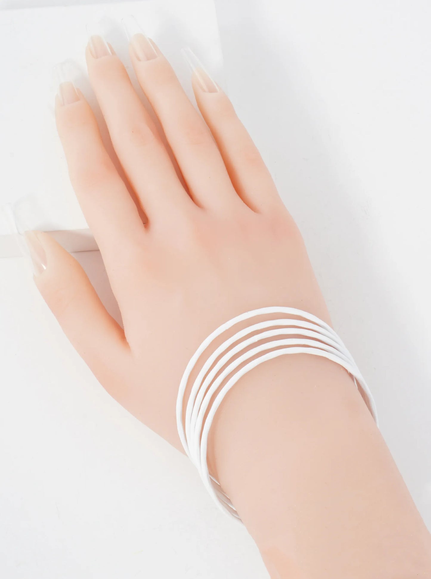 5-PC-Set Hammered-Texture Metal Enamel Bangle Bracelet