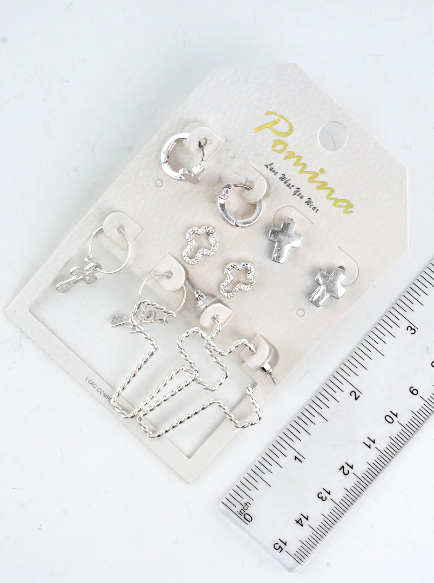 5 Pair Set Cross Earrings Assortment
