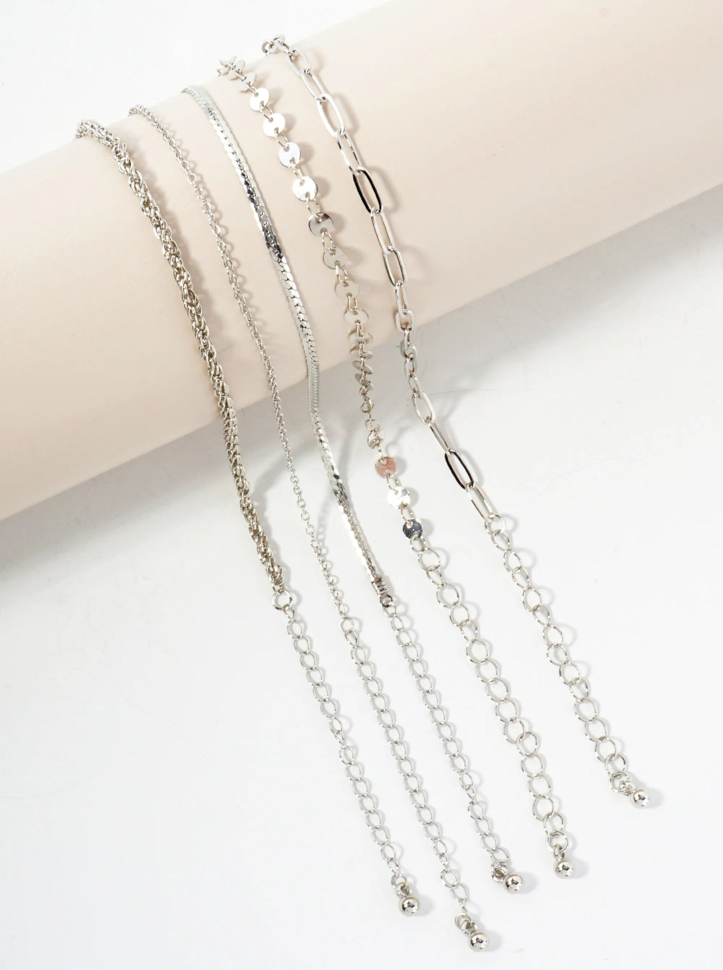 5-Piece Layered Stackable Chain Bracelet Set AB1515
