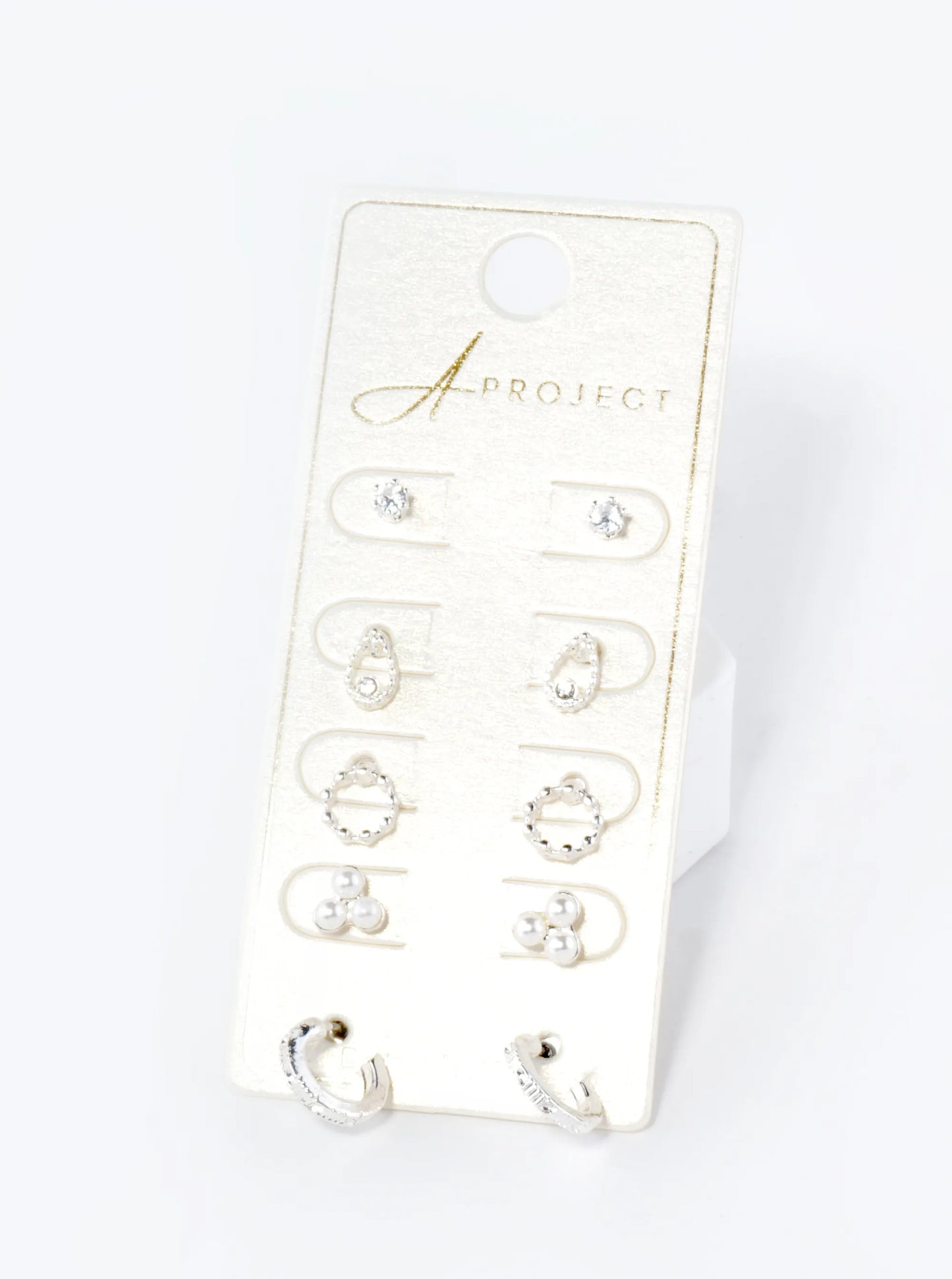 5-Set Assorted Dainty Stud Earrings