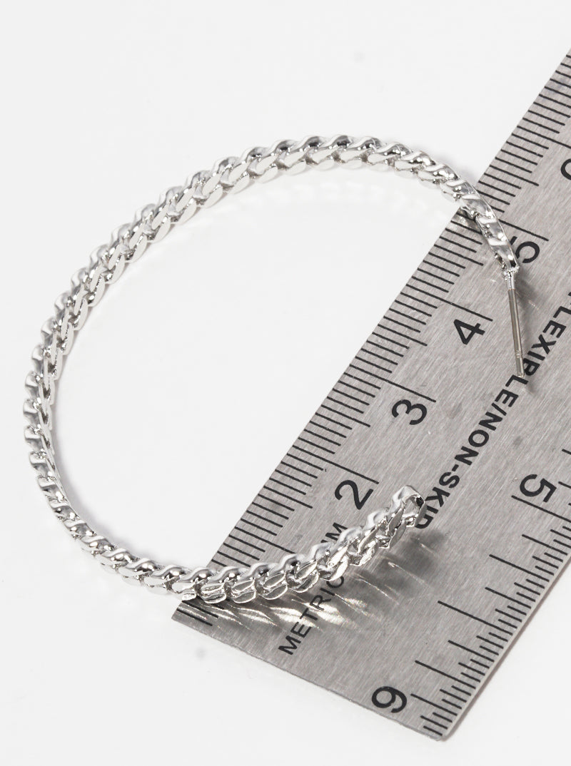 50MM METAL CHAIN OPEN ROUND HOOP EARRINGS