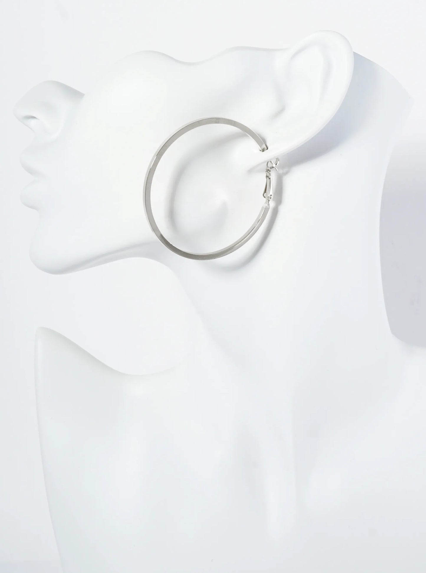 50mm 14K-Gold-Dipped Smooth Classic Latch-Back Hoop Earrings