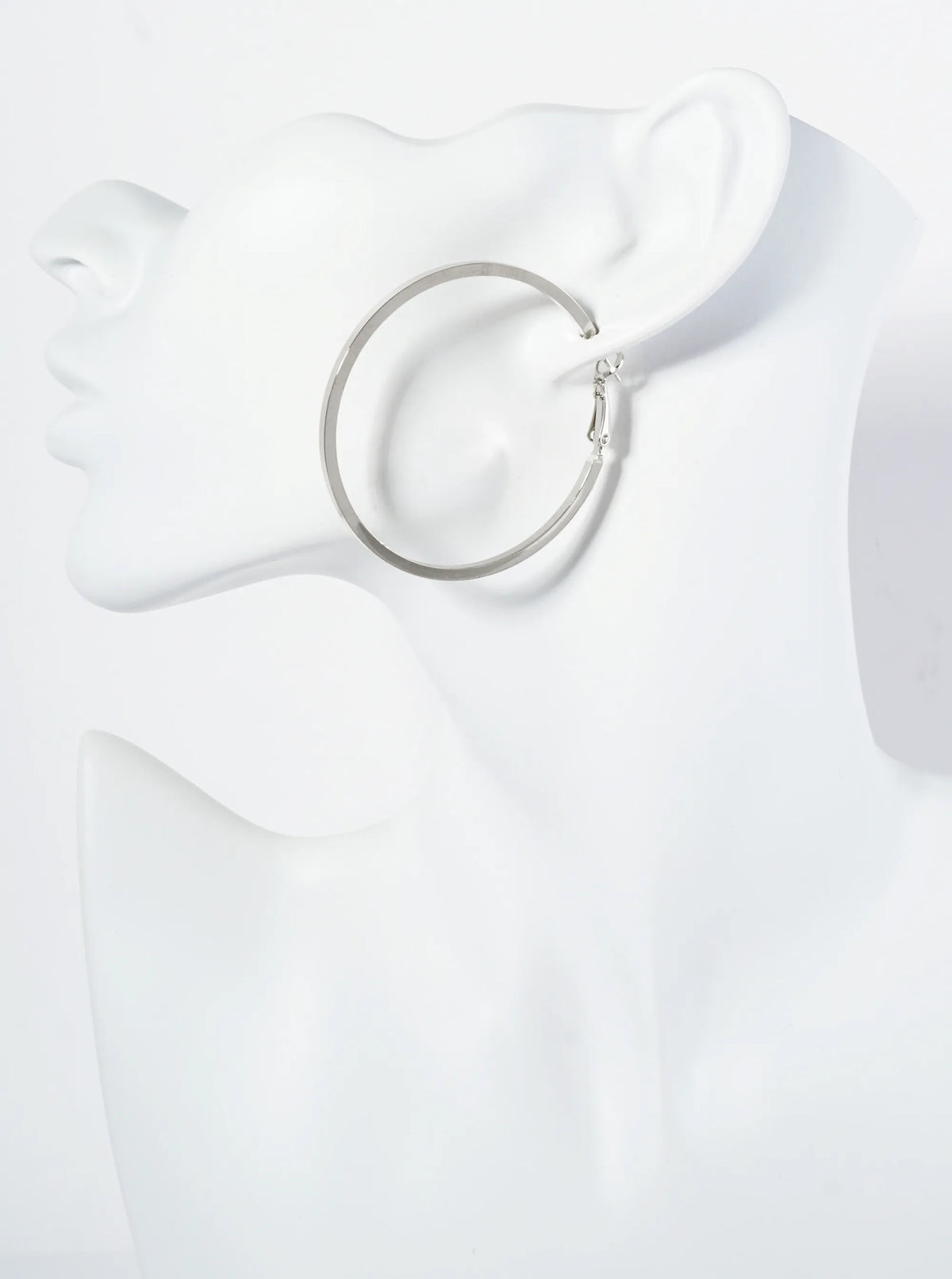 50mm 14K-Gold-Dipped Smooth Classic Latch-Back Hoop Earrings