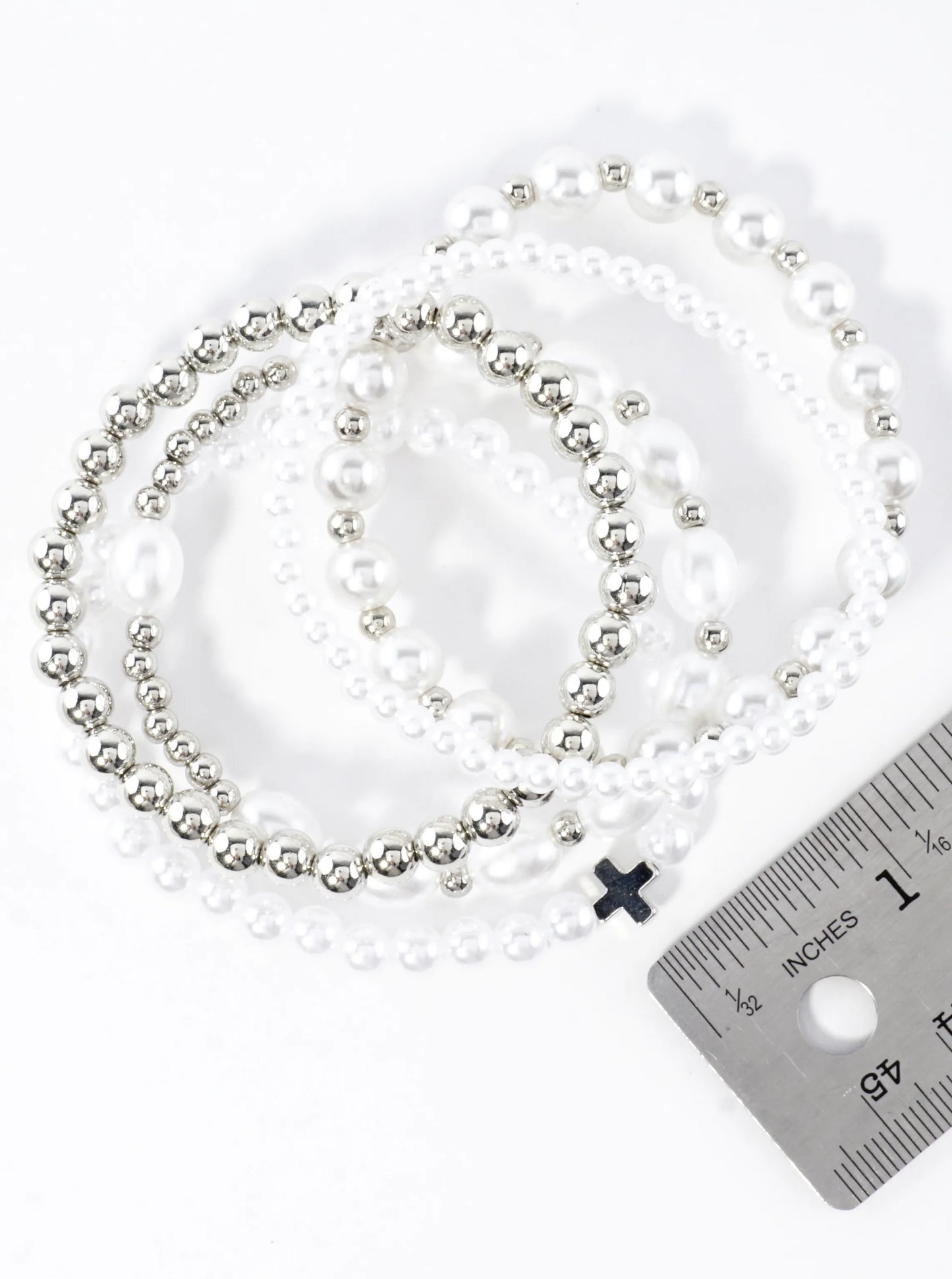 5PC-Set Chunky Metallic Accents Stretch Bracelets
