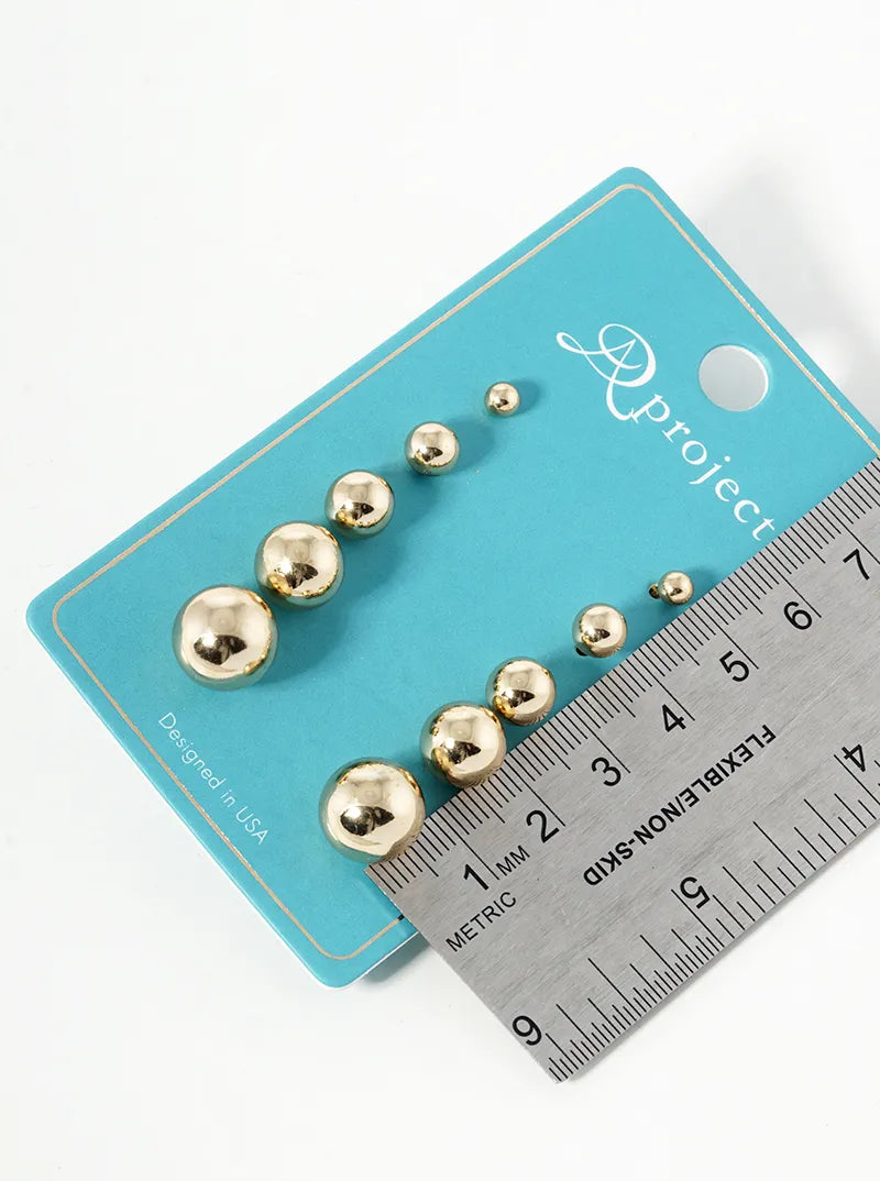 6 Pairs Earrings Set Ball Studs