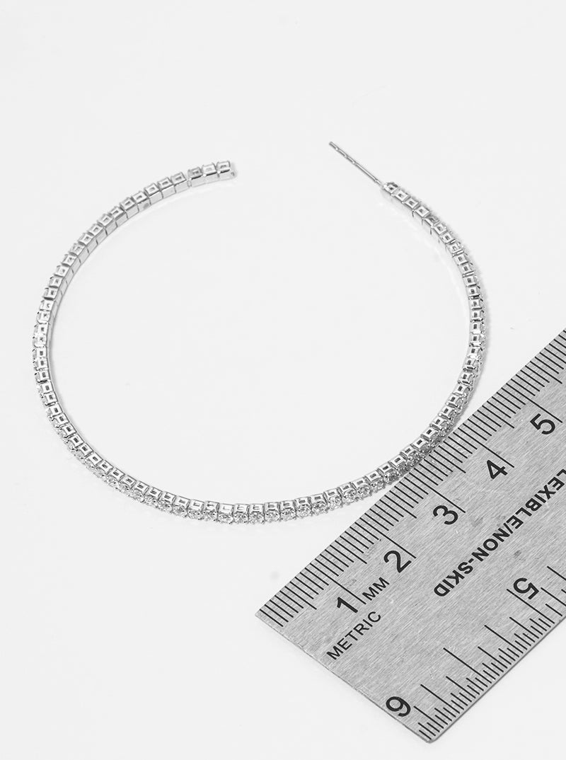 60mm CZ Cubic Zirconia Hoop Earrings