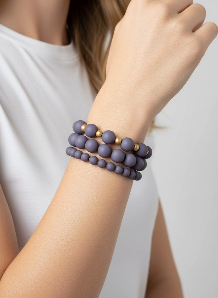 3-Set Beaded Stretch Bracelets