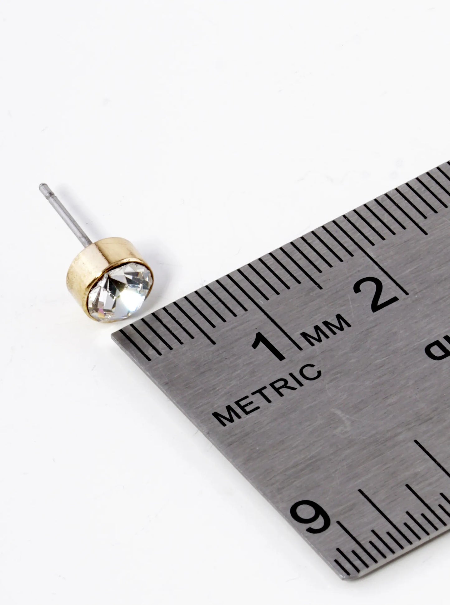6mm Round Rhinestone Stud Earrings