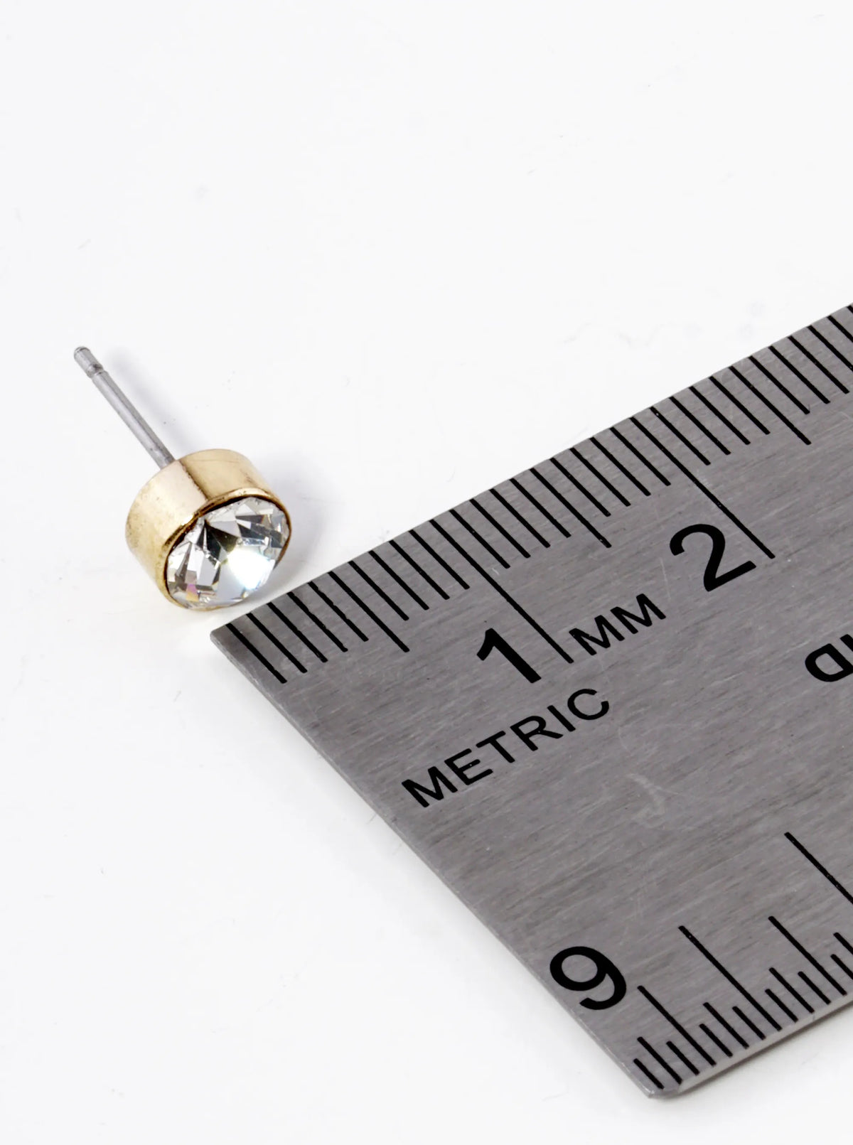 6mm Round Rhinestone Stud Earrings