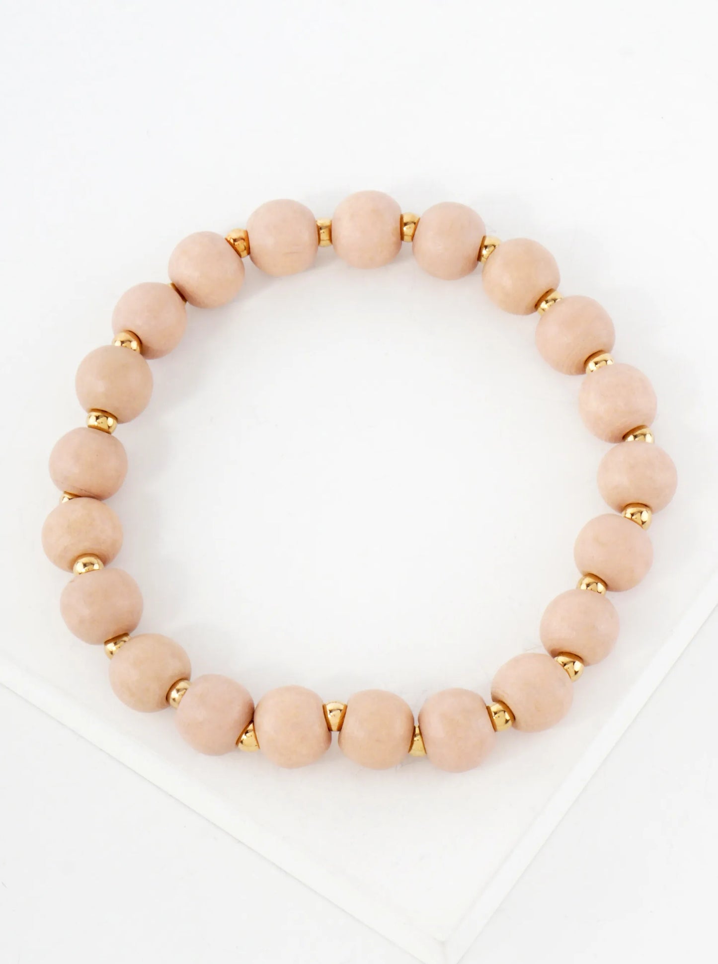 6mm Wood-Beaded Stretch Bracelet