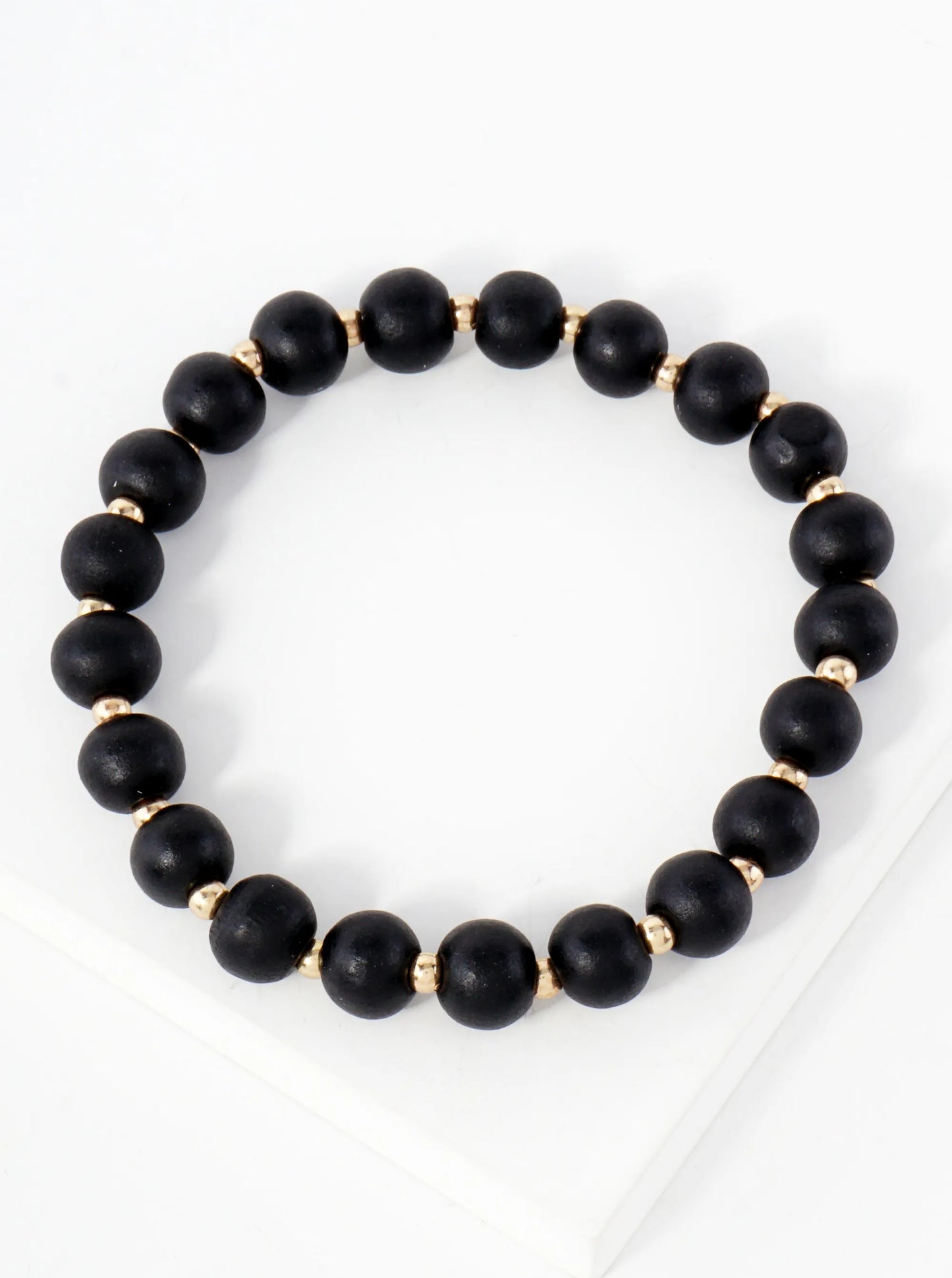 6mm Wood-Beaded Stretch Bracelet