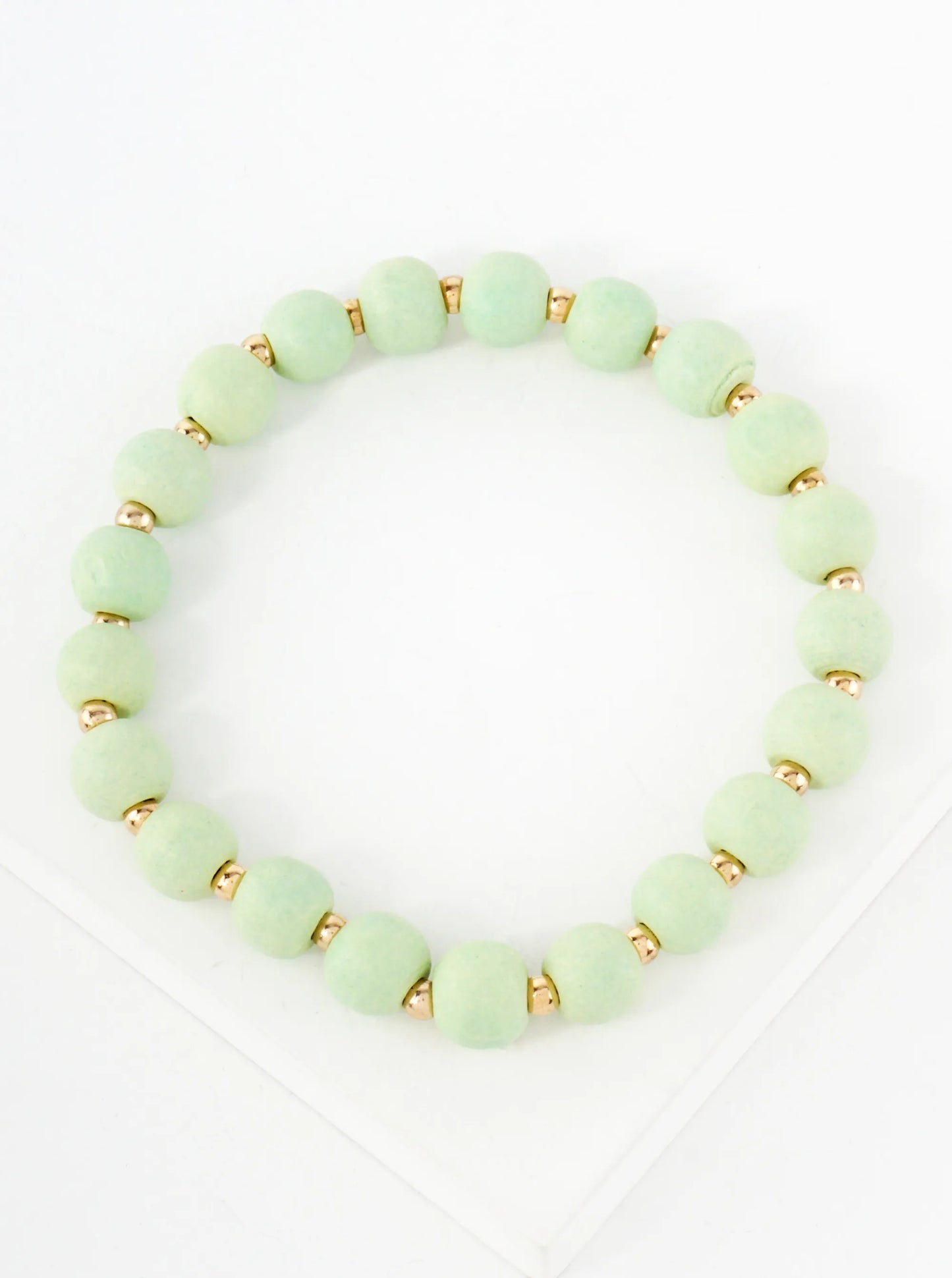 6mm Wood-Beaded Stretch Bracelet