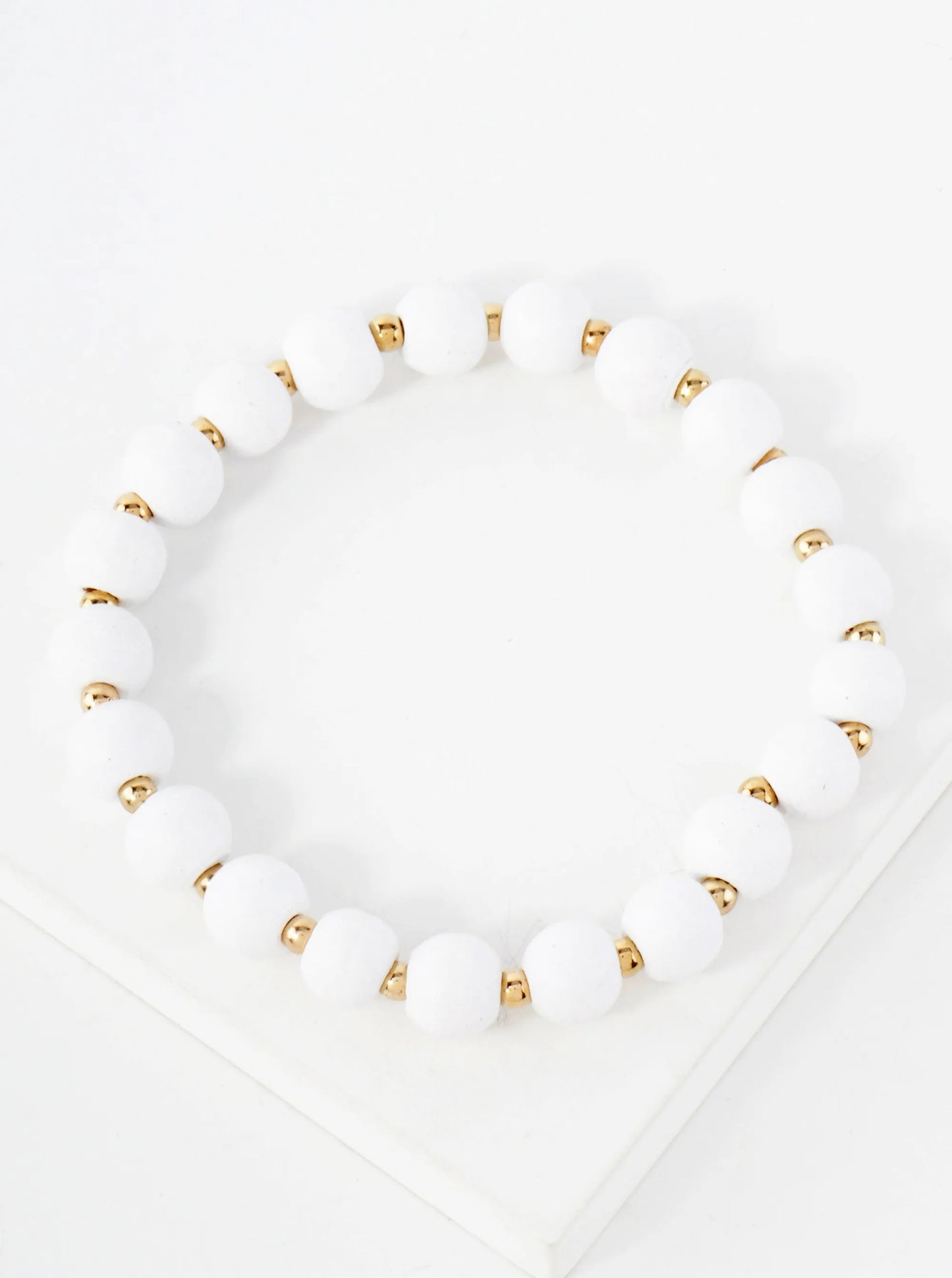 6mm Wood-Beaded Stretch Bracelet