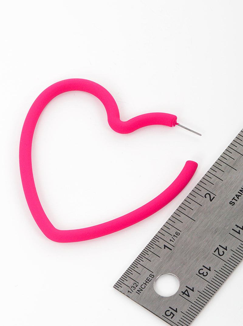 70mm Resin Heart Hoop Earrings