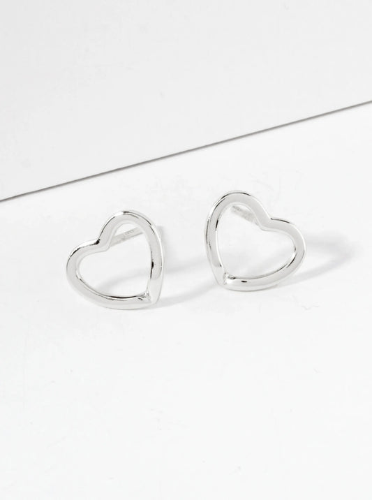 7mm Dainty Wire Heart 18K-Gold-Dipped Brass Stud Earrings