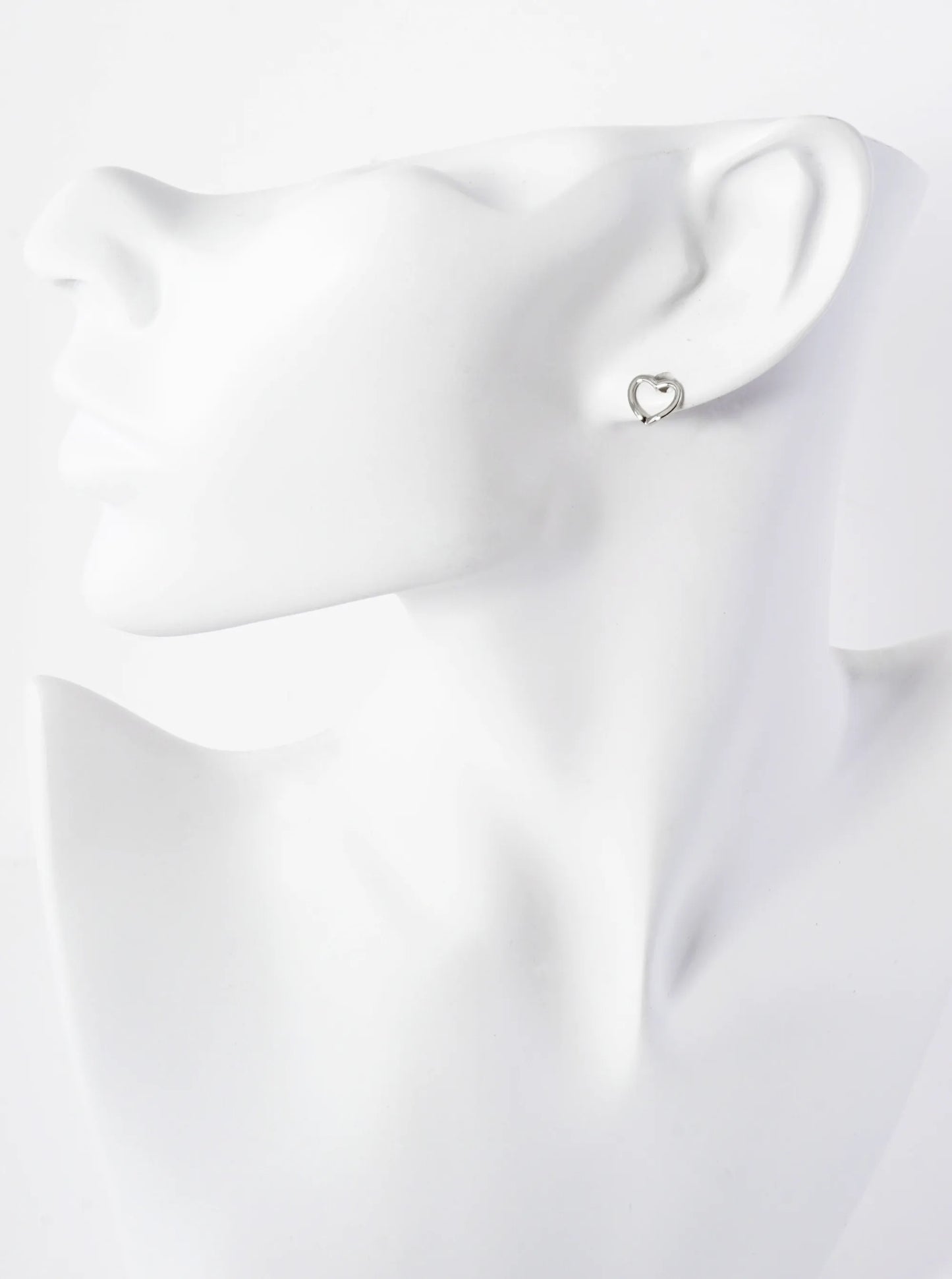 7mm Dainty Wire Heart 18K-Gold-Dipped Brass Stud Earrings