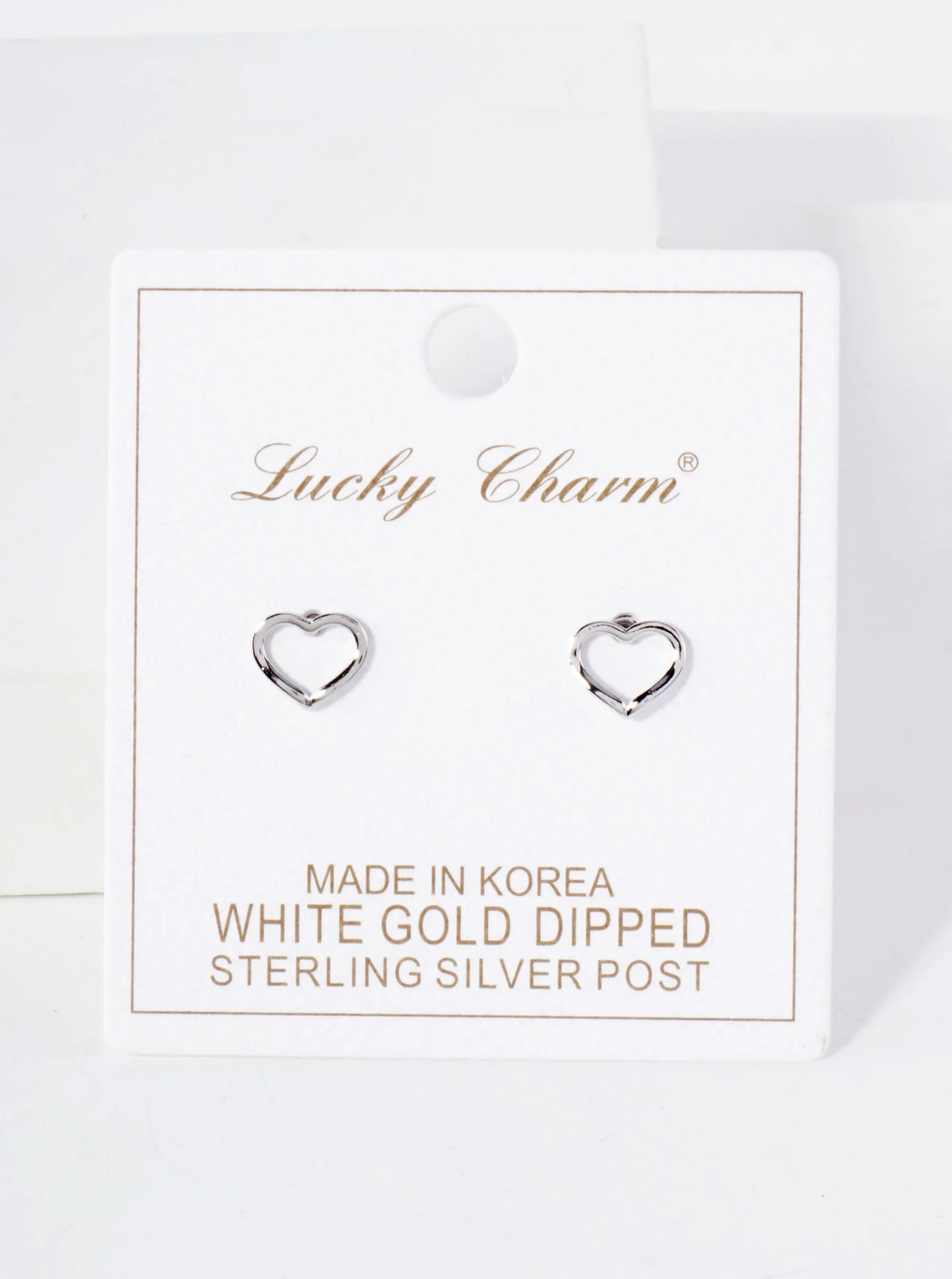 7mm Dainty Wire Heart 18K-Gold-Dipped Brass Stud Earrings