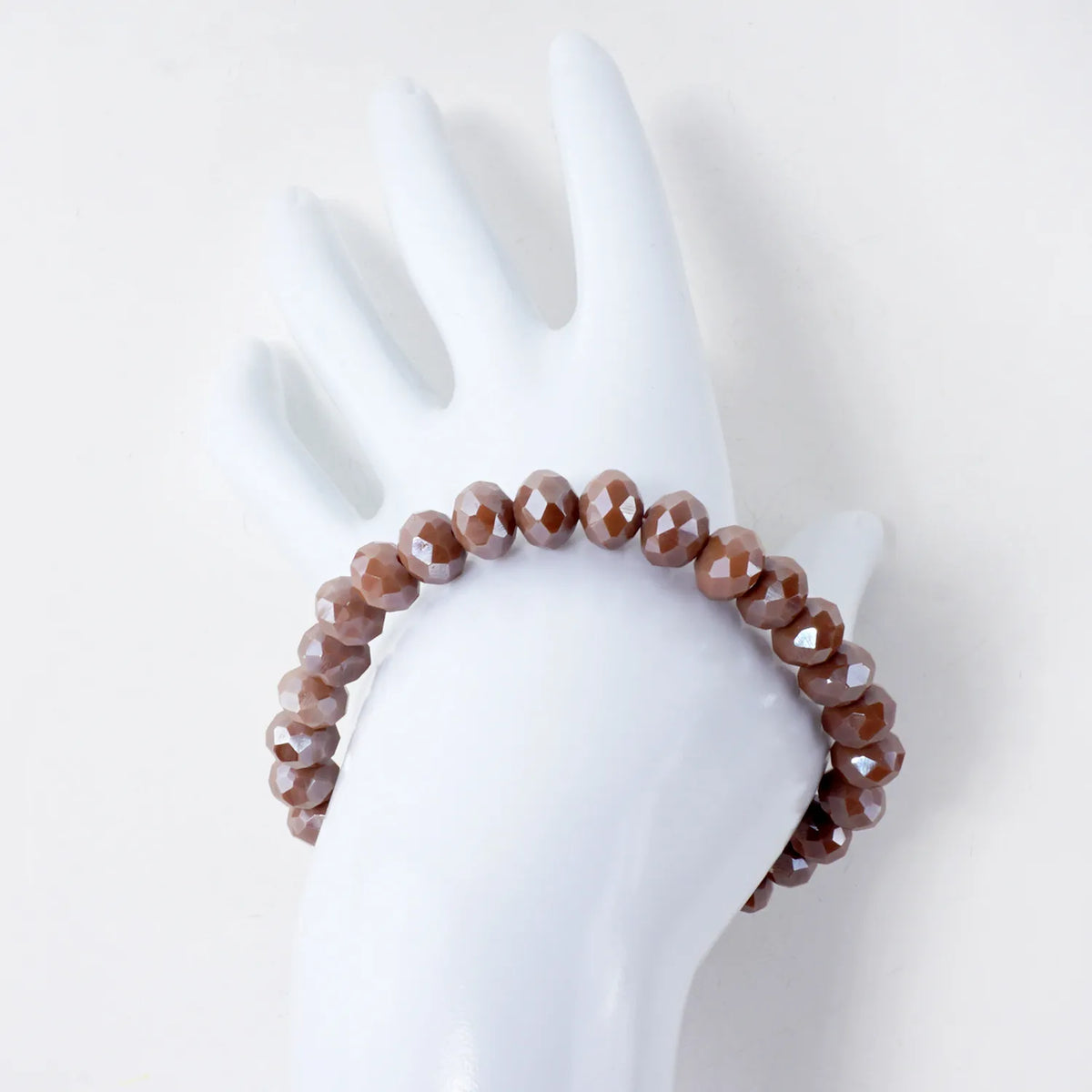 8mm Faceted Glass Beads Stretch Bracelet