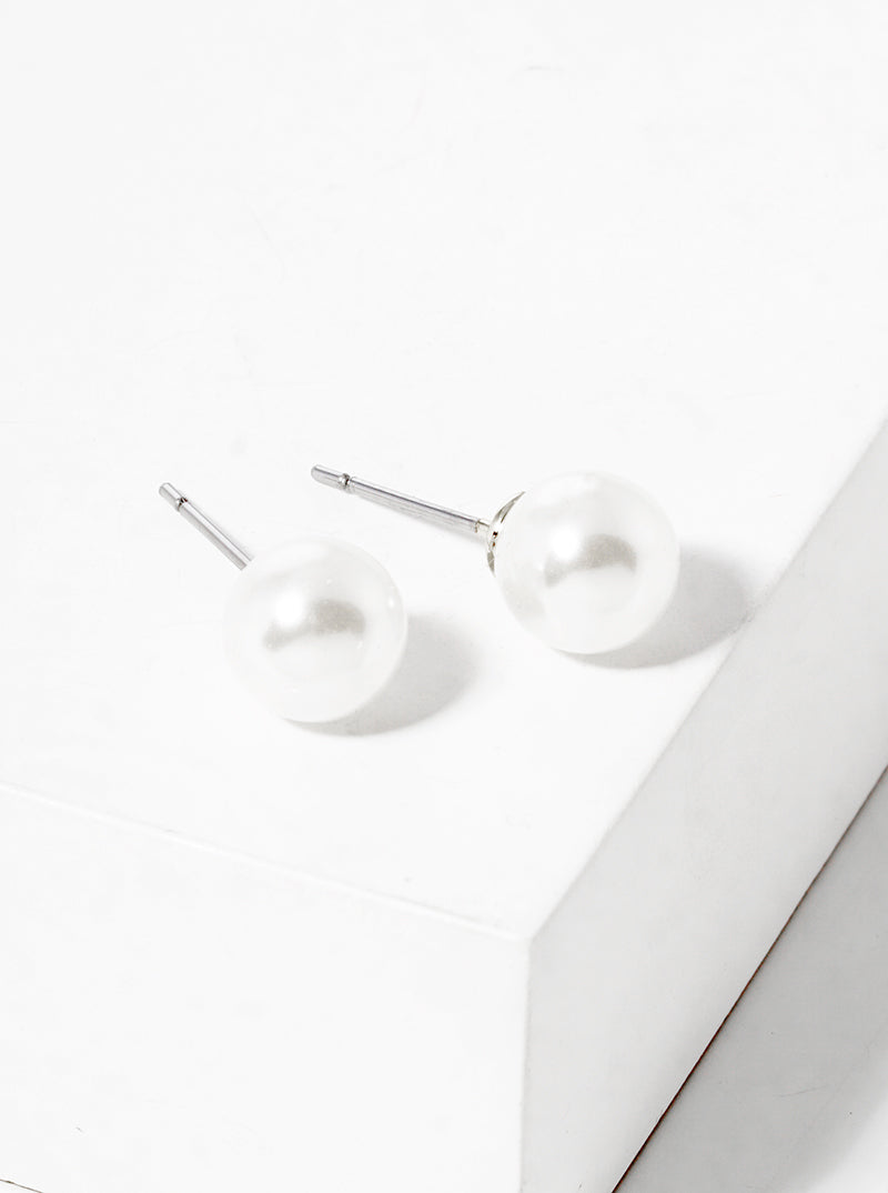 8mm Pearl Post Stud Earrings