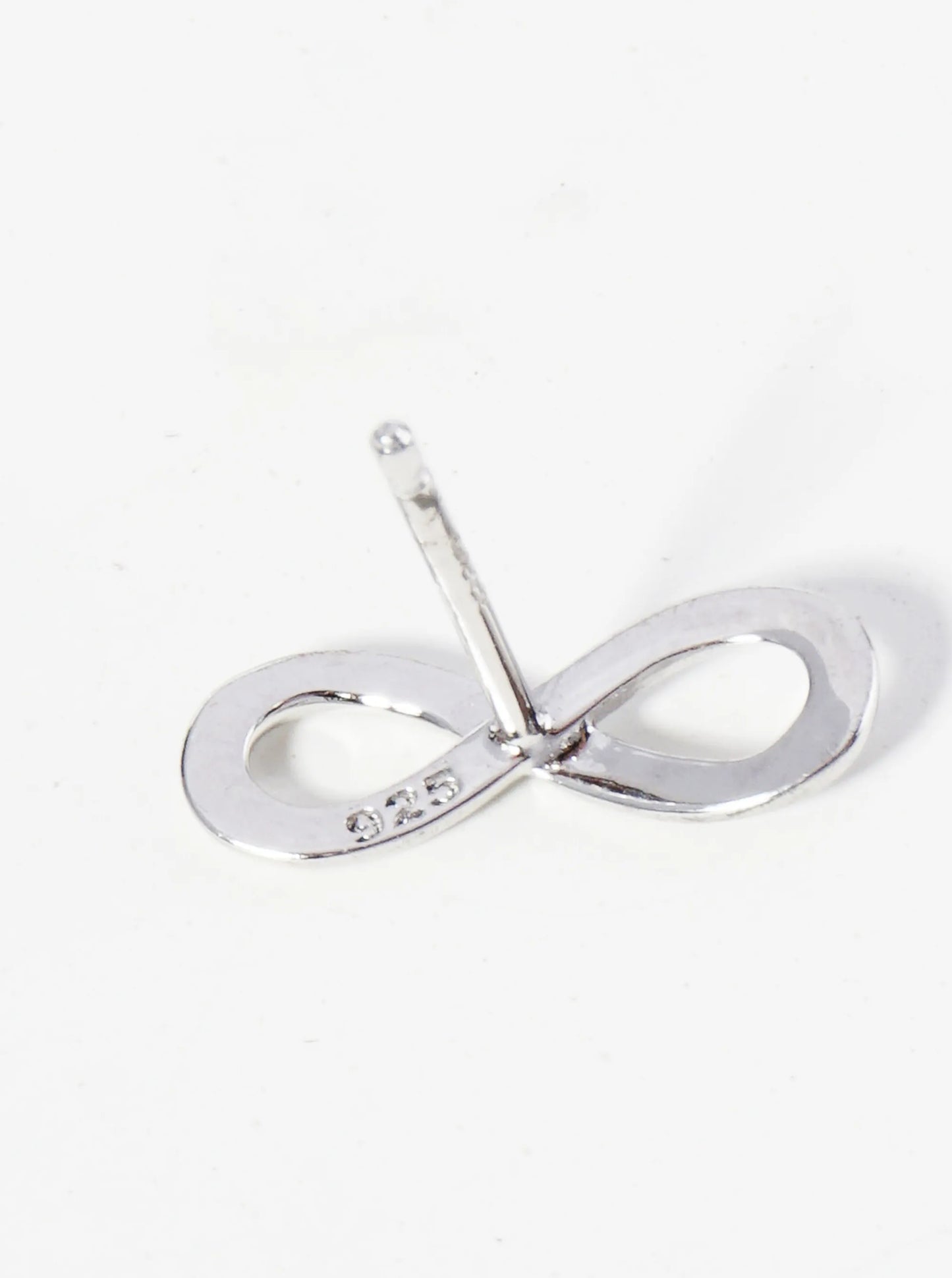925 Sterling Silver 12mm Infinity Stud Earrings