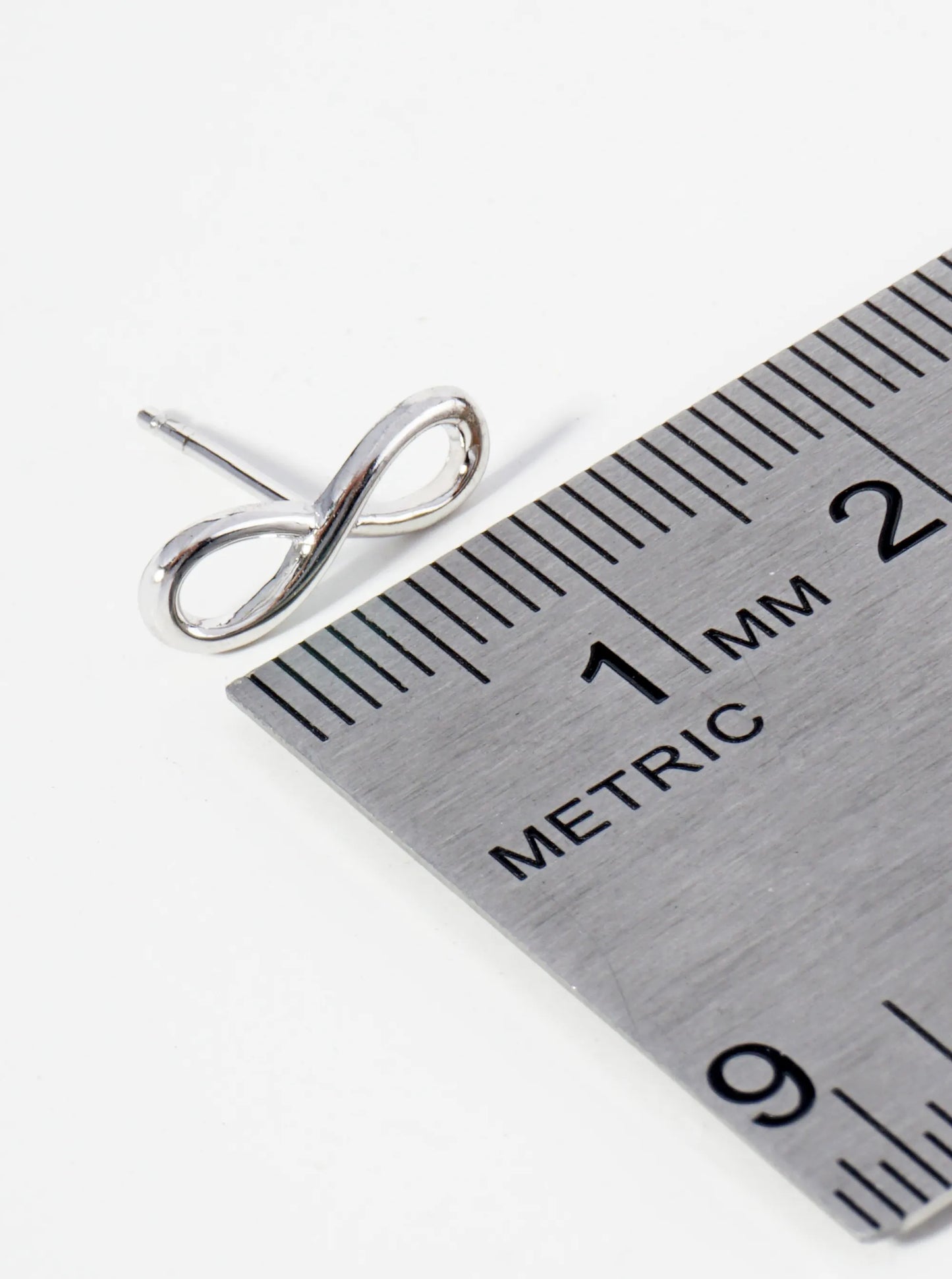 925 Sterling Silver 12mm Infinity Stud Earrings
