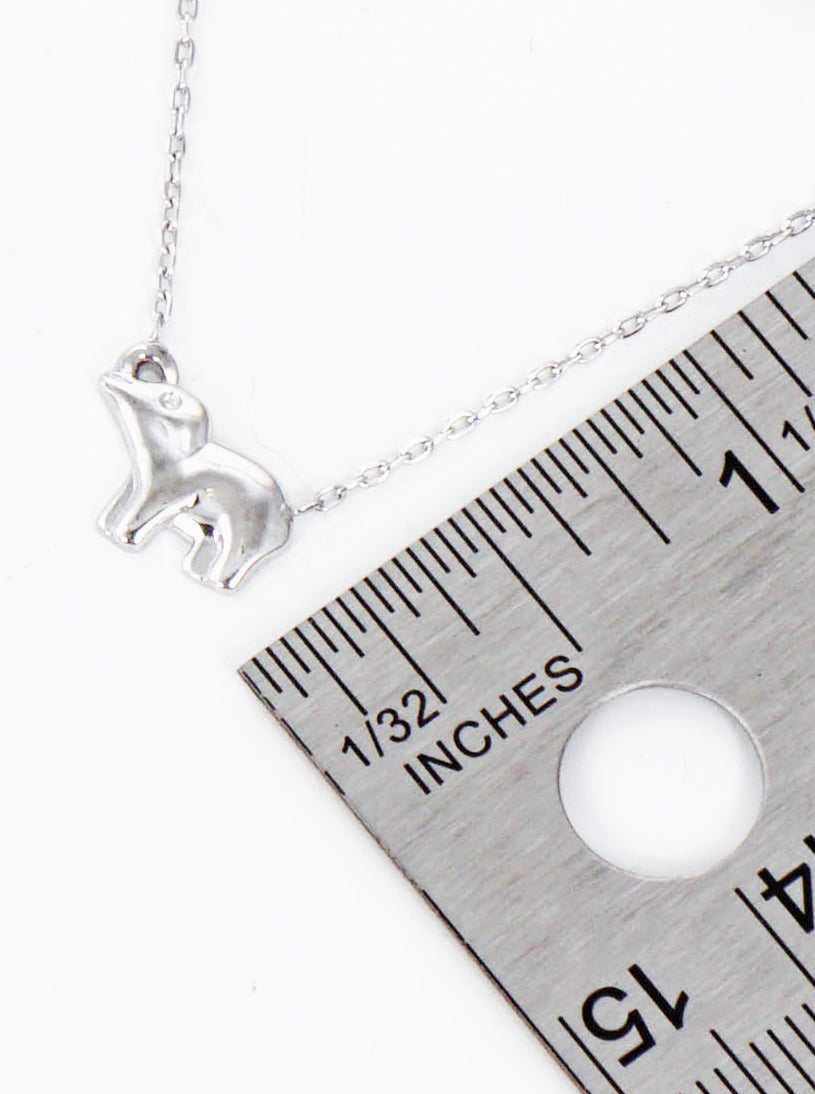 925 Sterling Silver Elephant Pendant Delicate Necklace
