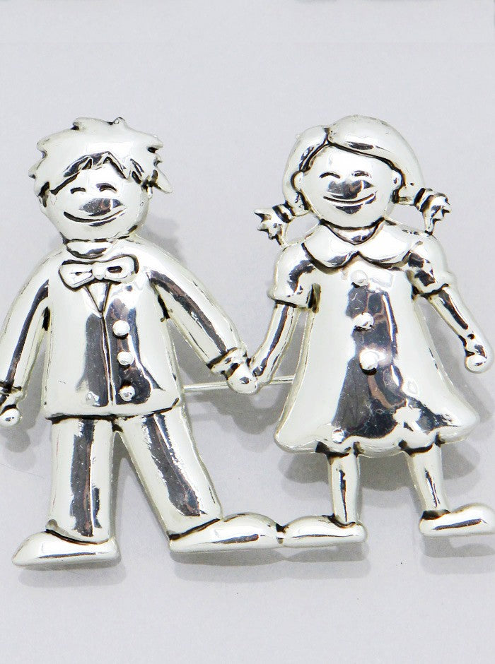 ANTIQUE FRIENDSHIP SLIDE NECKLACES PENDANT BROOCH SET