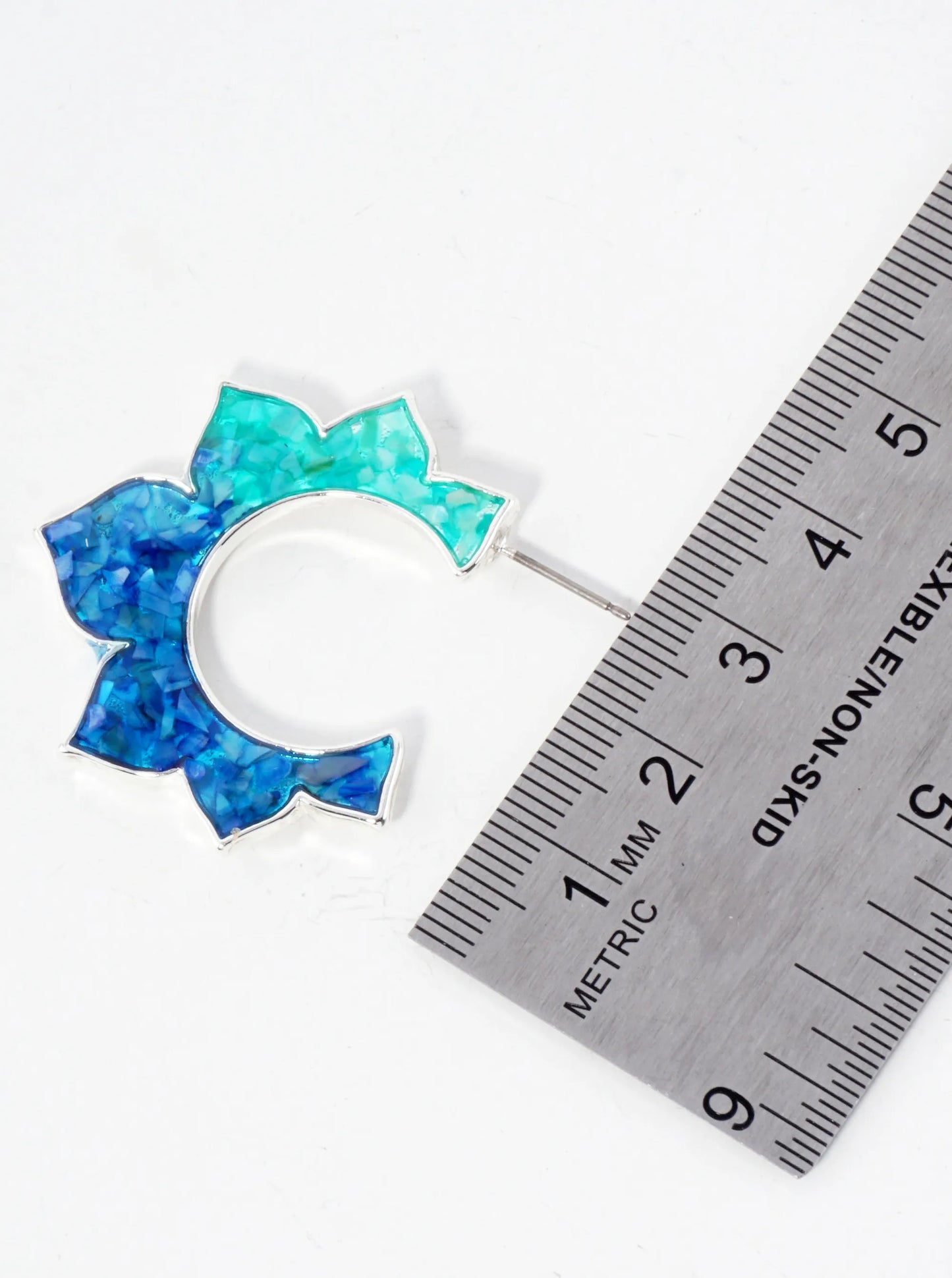Abalone Shell Inlay Sun-Inspired 30mm Open Hoop Earrings