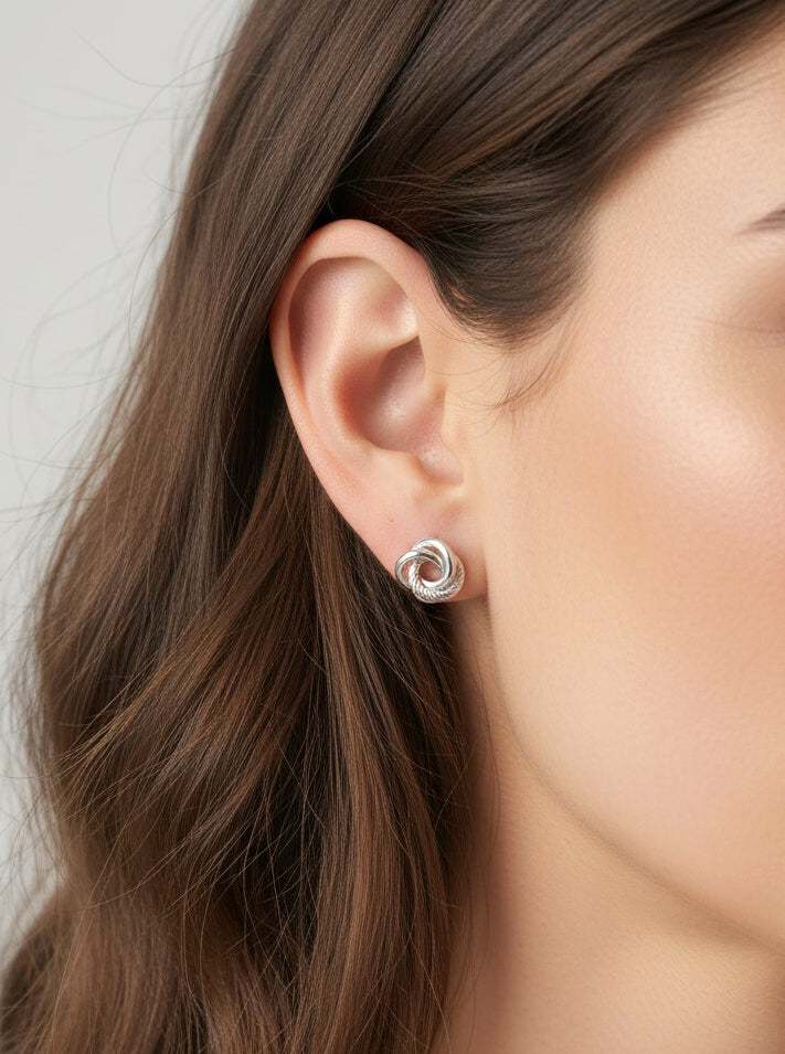 Abstract Sculptural Knot Stud Earrings