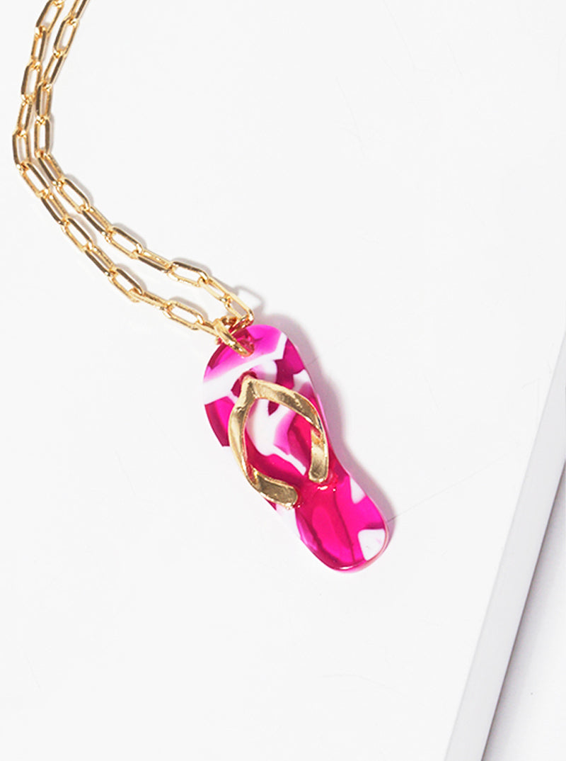Acetate Flip Flop Pendant Beach-Themed Necklace