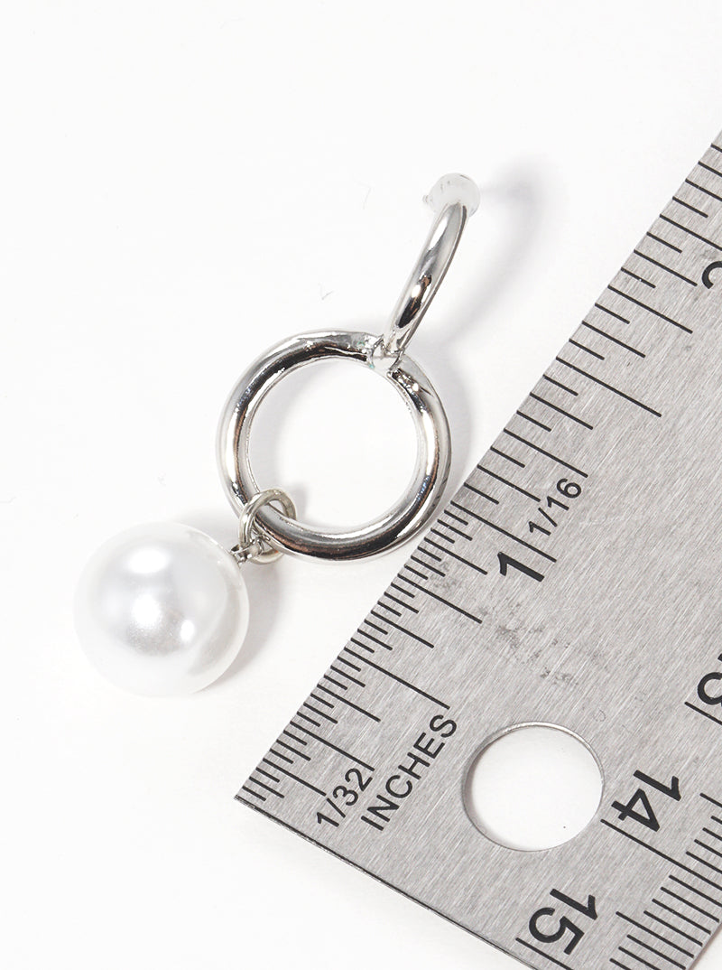 Acrylic Pearl Drop Hoop Earrings