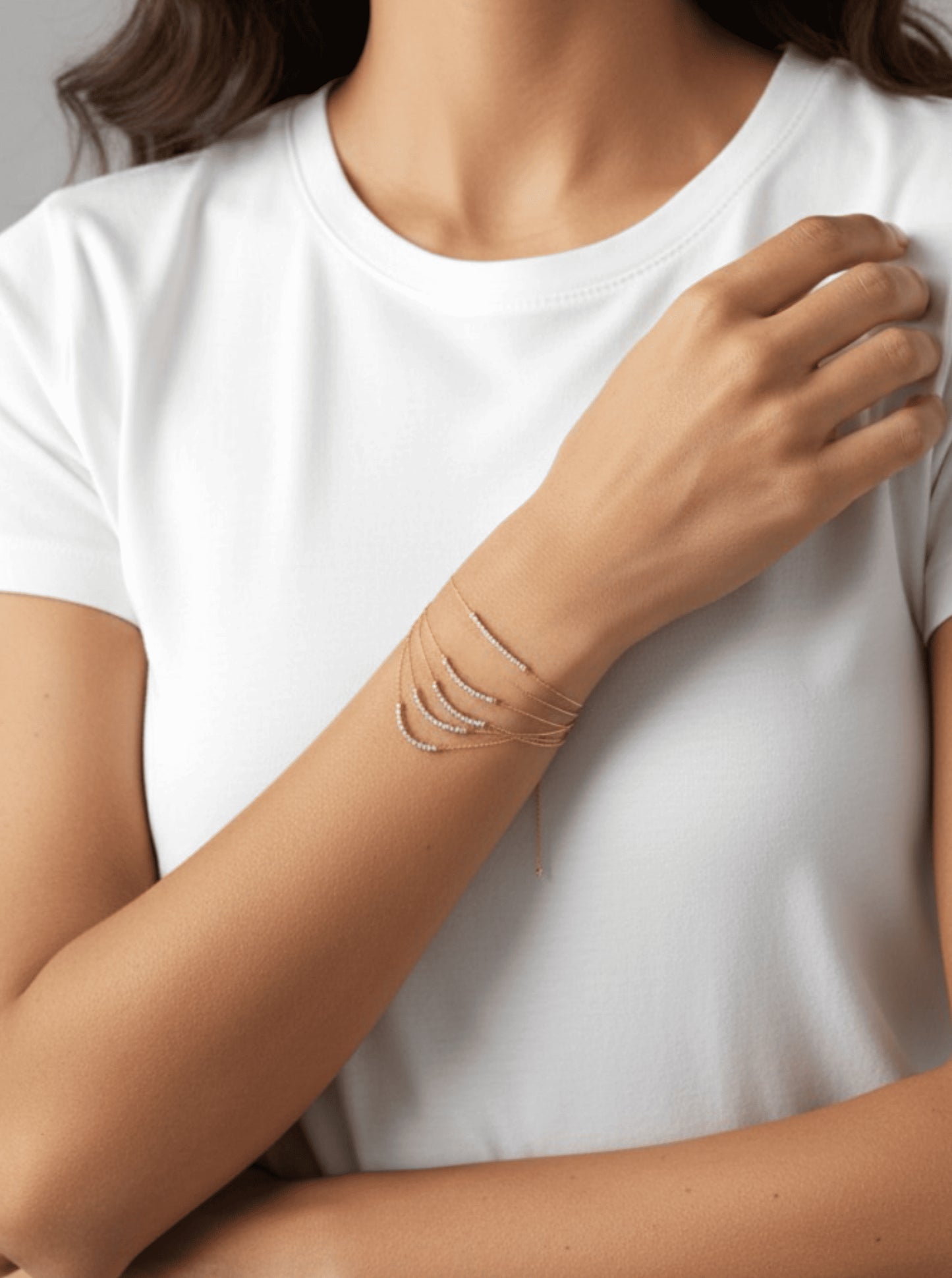 Adjustable Layered Chain Pull-Tie Bracelet