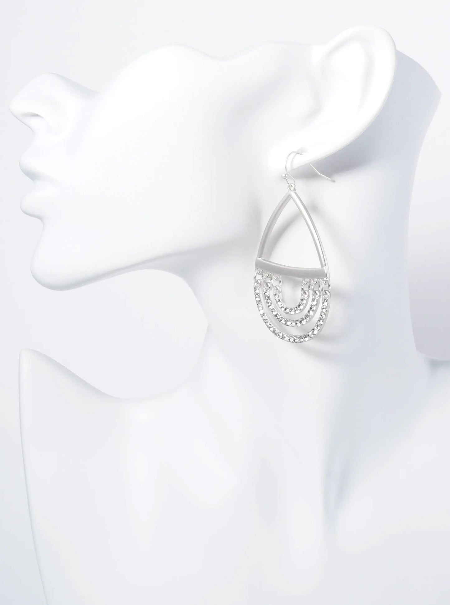 Adorned With Stones Teardrop Dangle Earrings