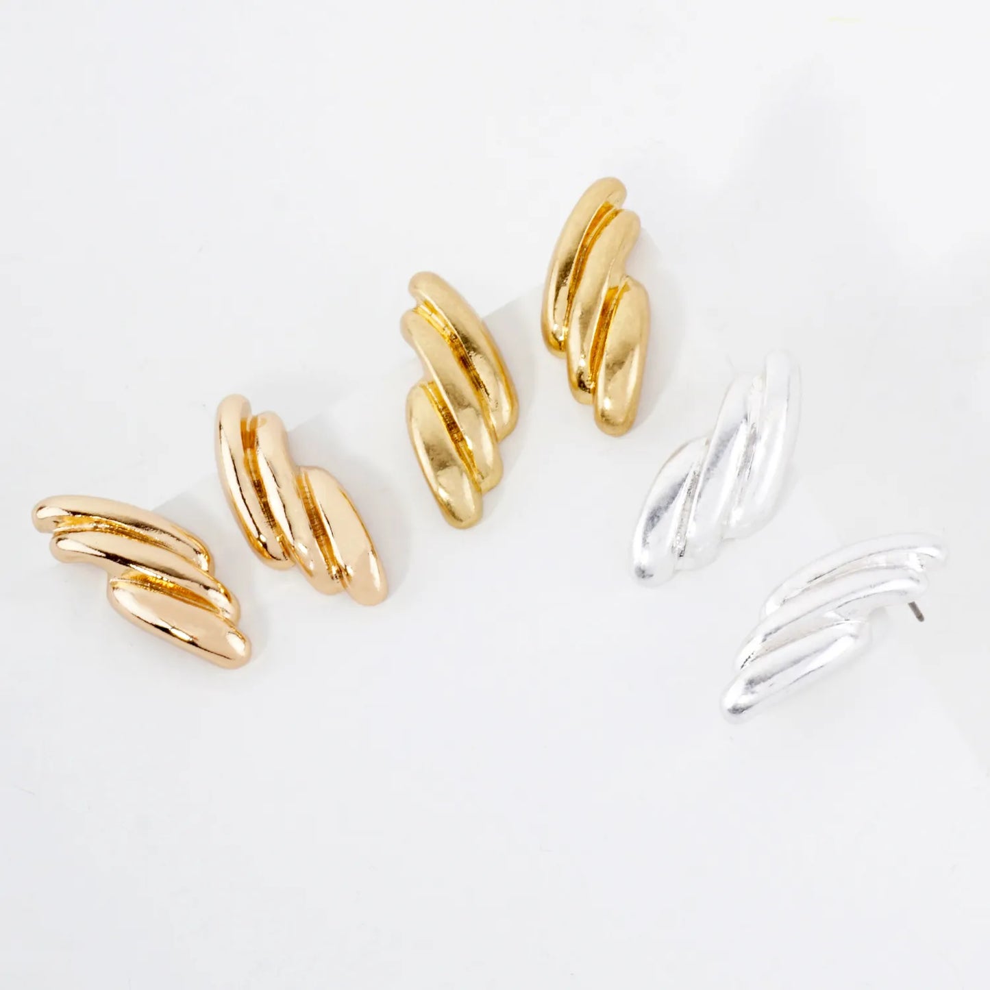 Angel-Wing Inspired Metal Earrings With-Titanium-Post