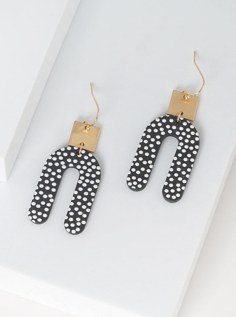 Animal Printed Acrylic Arch Dangle Drop Earrings