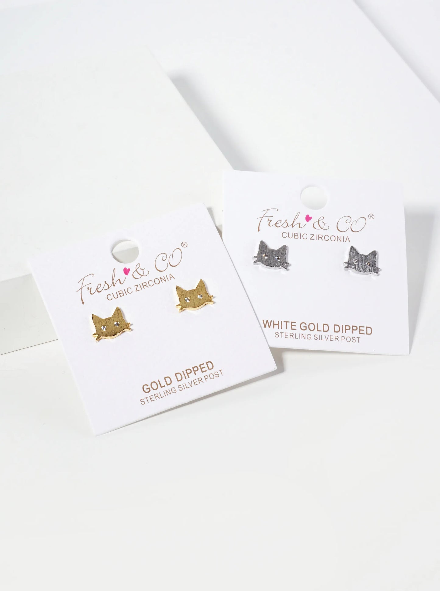 Celestial-Theme 18K-Gold-Dipped Brushed-Texture Brass Three Stars Stud Earrings
